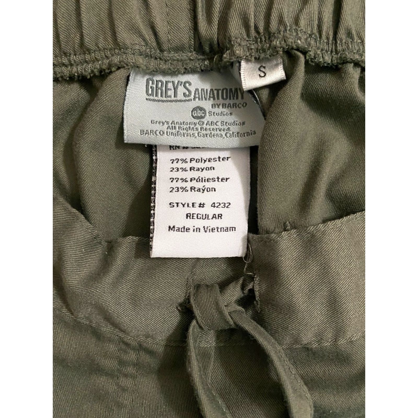 Vintage Grey's Anatomy Bottoms Womens Small Green Scrub Size 28" / US 6 / IT 42 - 3 Thumbnail