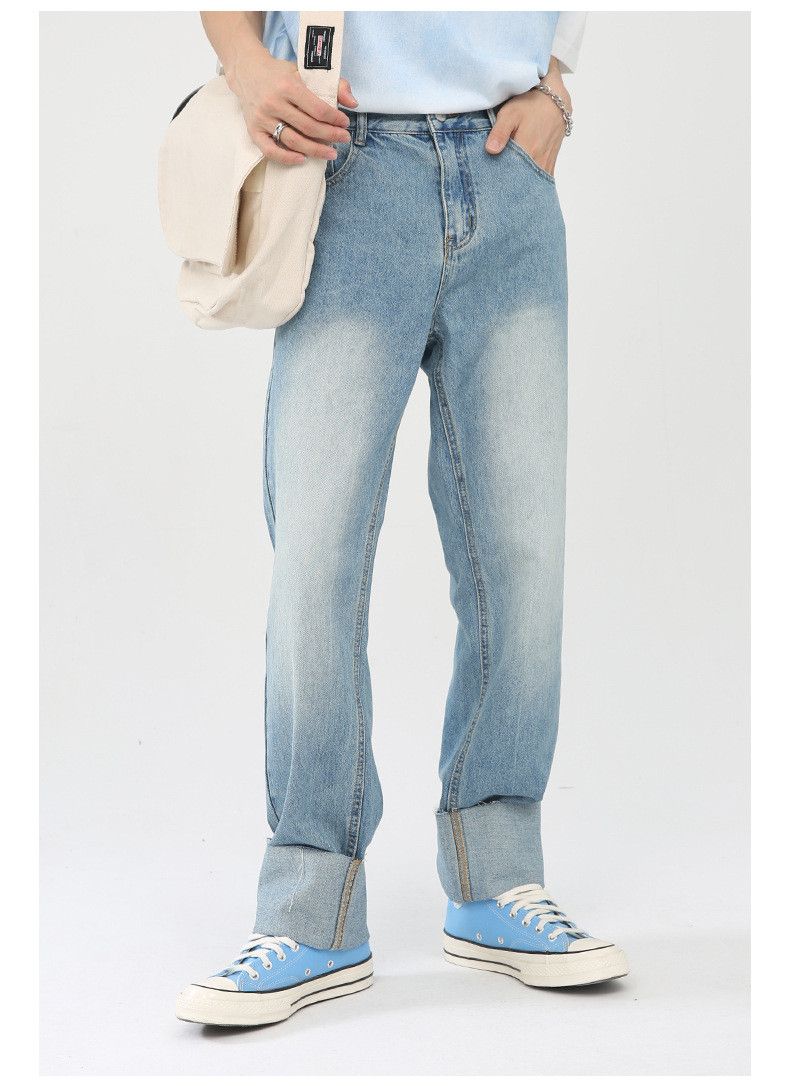 Japanese Brand Japanese trendy straight-leg folded fashionable jeans Size US 32 / EU 48 - 2 Thumbnail