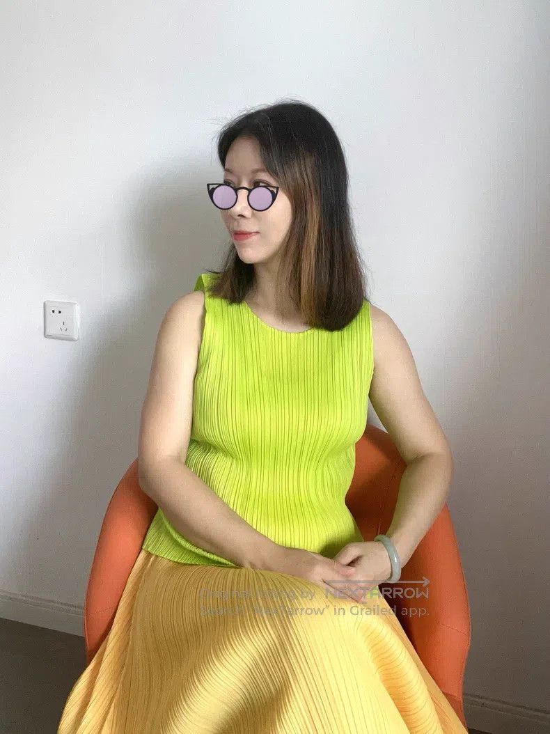 Issey Miyake Issey Miyake size:3 Yellow Midi Skirt Size 31" - 8 Thumbnail