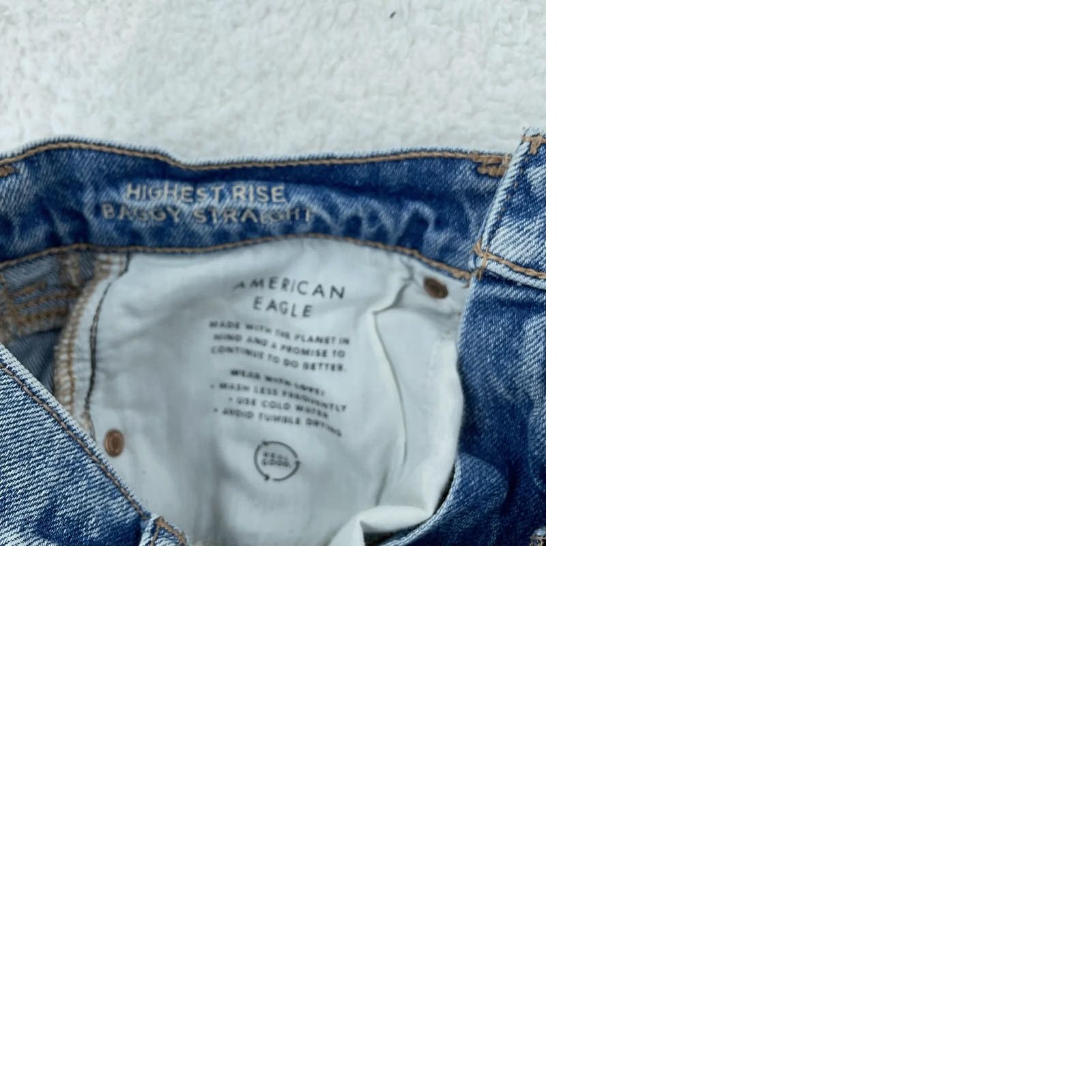 American Eagle Outfitters American Eagle Outfitters Jeans Womens 2 High Rise Baggy Straight Distressed Pockets Denim Blue 30in Inseam Cotton Spandex Zip Womens Size 26" / US 2 / IT 38 - 11 Thumbnail