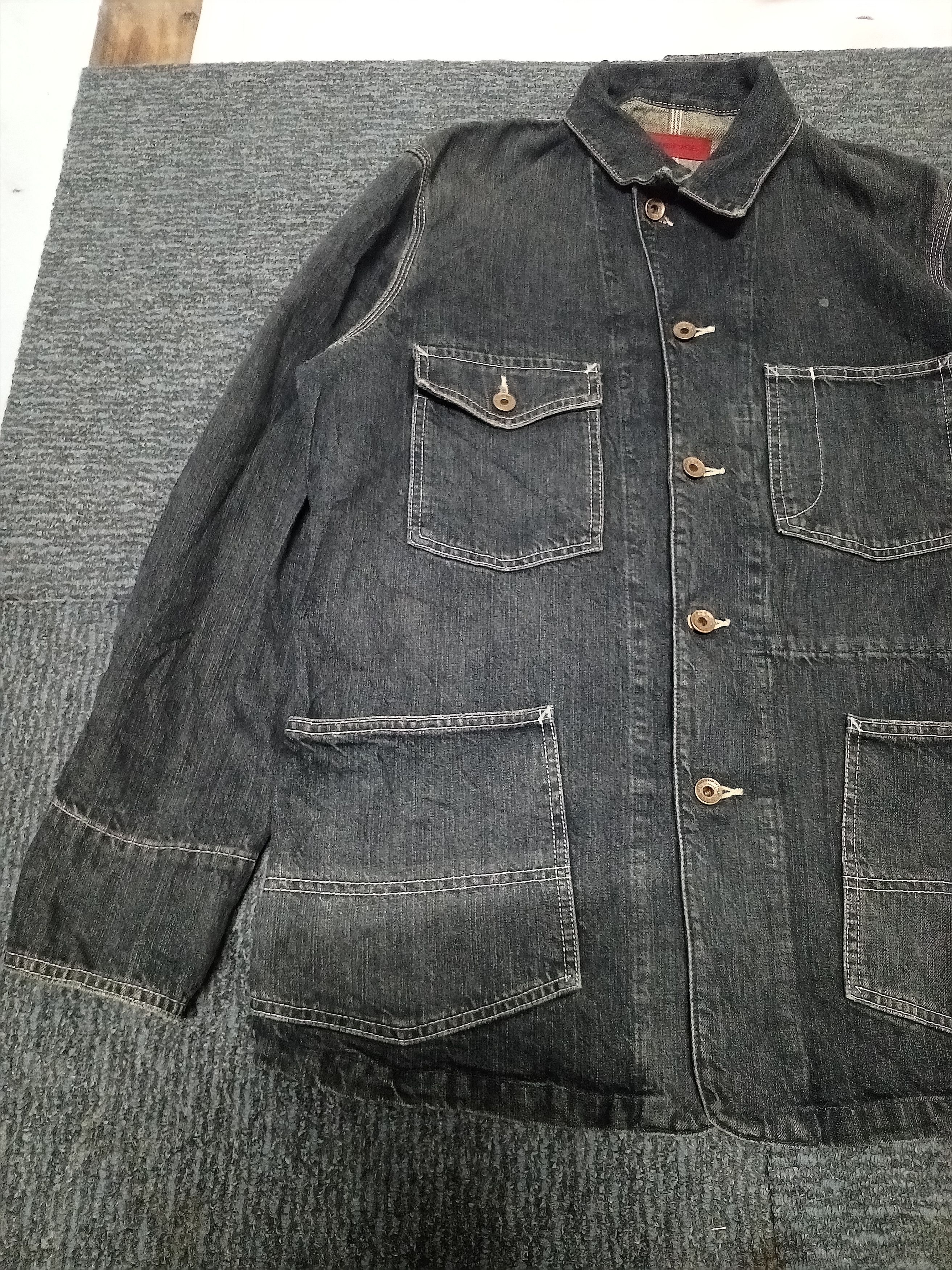 Edwin × Vintage VTG EDWIN503 WORK WEAR JACKET DENIM Size US L / EU 52-54 / 3 - 4 Thumbnail