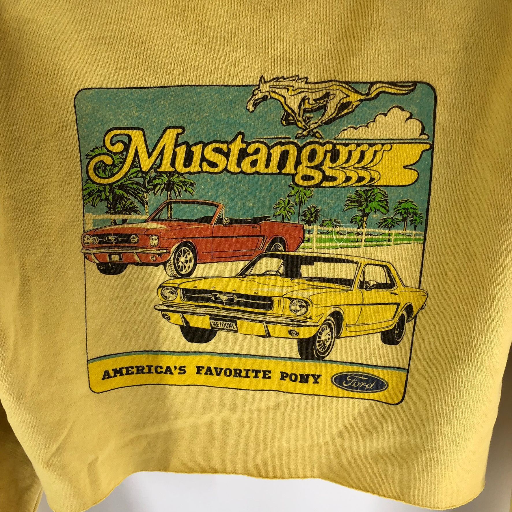 RE/DONE Re/Done Womens Cropped Hoodie Sweatshirt Ford Mustang Long S Size S / US 4 / IT 40 - 3 Thumbnail