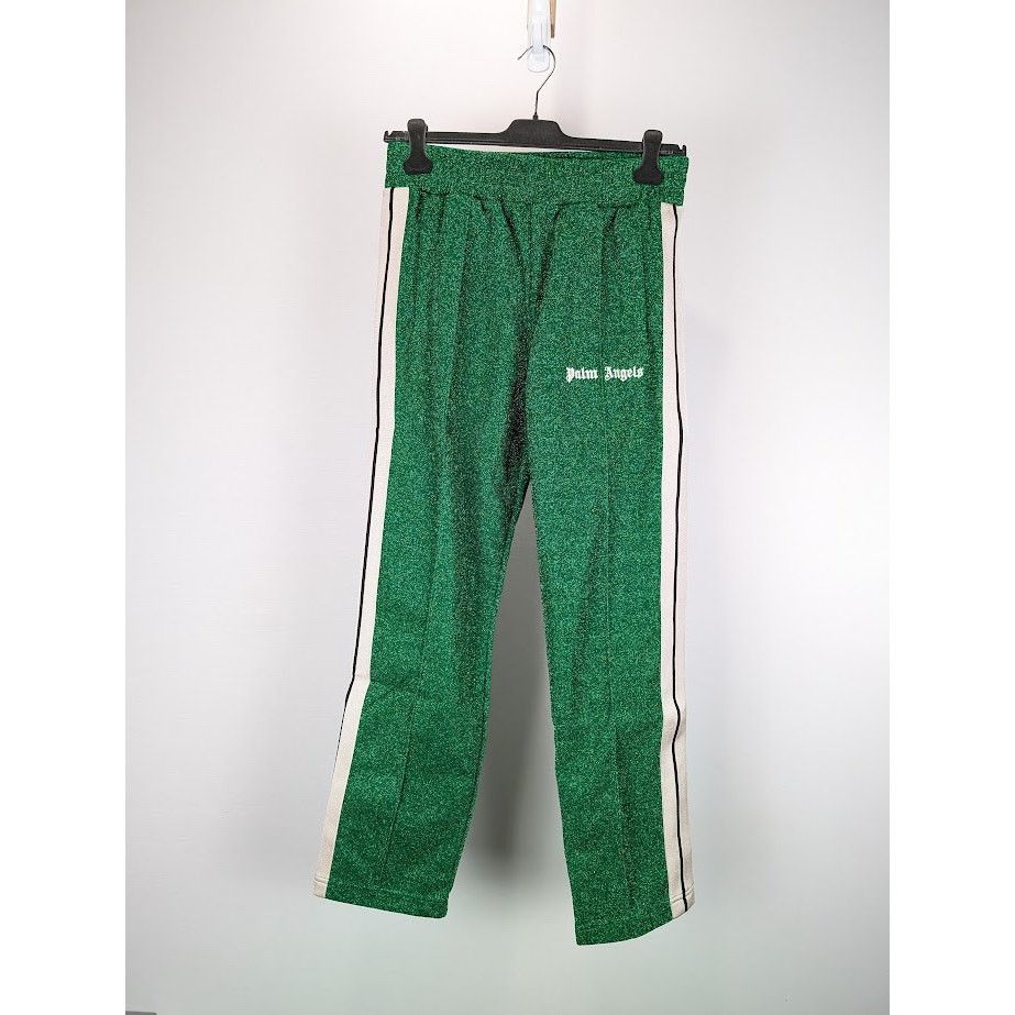 Palm angels pine buy green velvet track pants