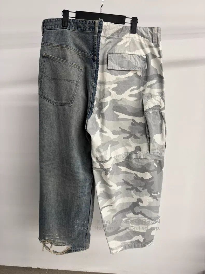 Balenciaga Balenciaga size XS Distressed Camo Print Tie-Dye Denim Pan Size US 27 - 3 Thumbnail