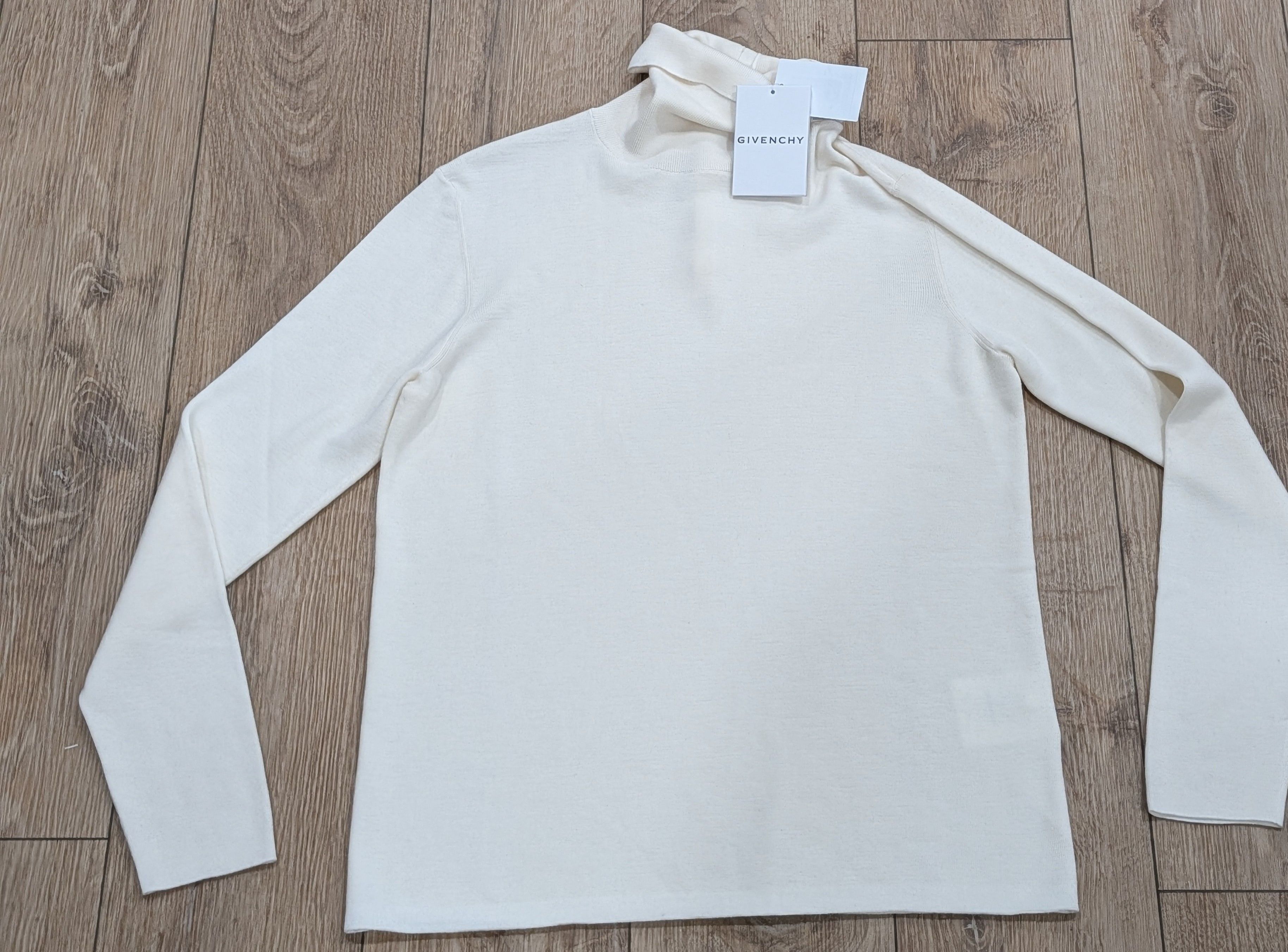 Givenchy GIVENCHY Wool/Silk/Cashmere Turtleneck Sweater Natural Large Size US L / EU 52-54 / 3 - 1 Thumbnail