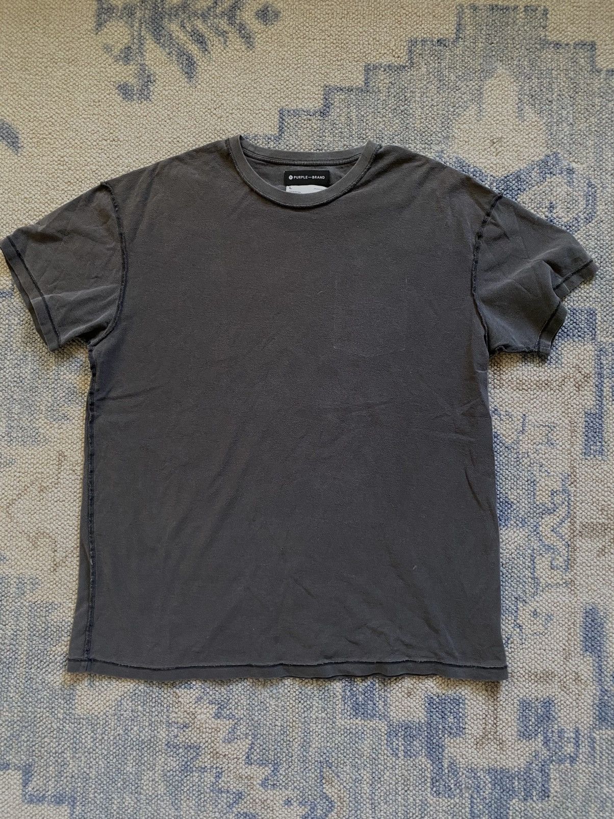 Purple Brand Purple brand washed black inside out tee Sz L Size US L / EU 52-54 / 3 - 1 Thumbnail