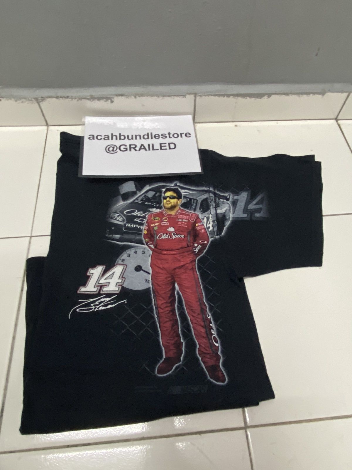 NASCAR TONY STEWART 14 NASCAR POCKET SHORT SLEEVE TEE SHIRT Size US XL / EU 56 / 4 - 15 Thumbnail