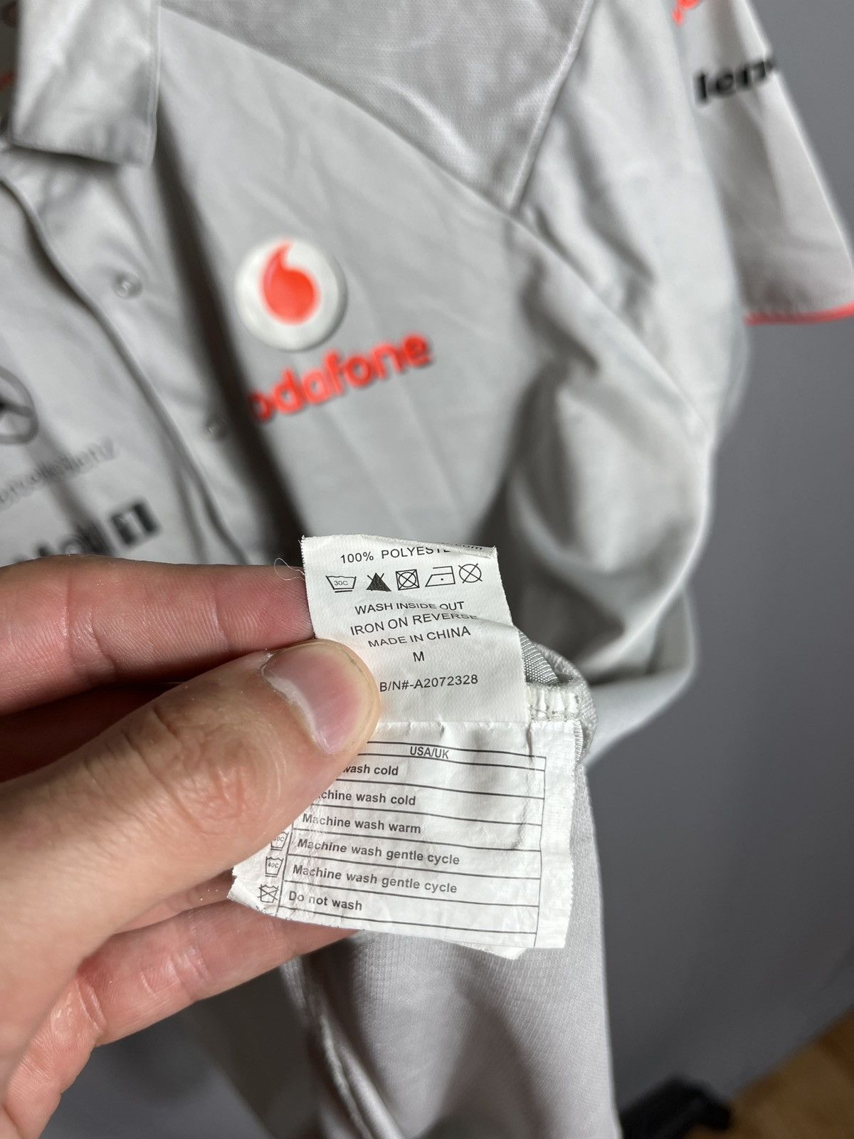 Mercedes-Benz Vodafone McLaren Mercedes Adult's Silver Formula Polo Shirt Size US M / EU 48-50 / 2 - 6 Thumbnail