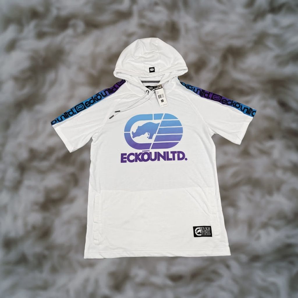 Ecko Unltd. Ecko Unltd Shirt Mens Medium White Hooded Short Sleeve Kangaroo Pocket EO31K826 Size US M / EU 48-50 / 2 - 1 Thumbnail