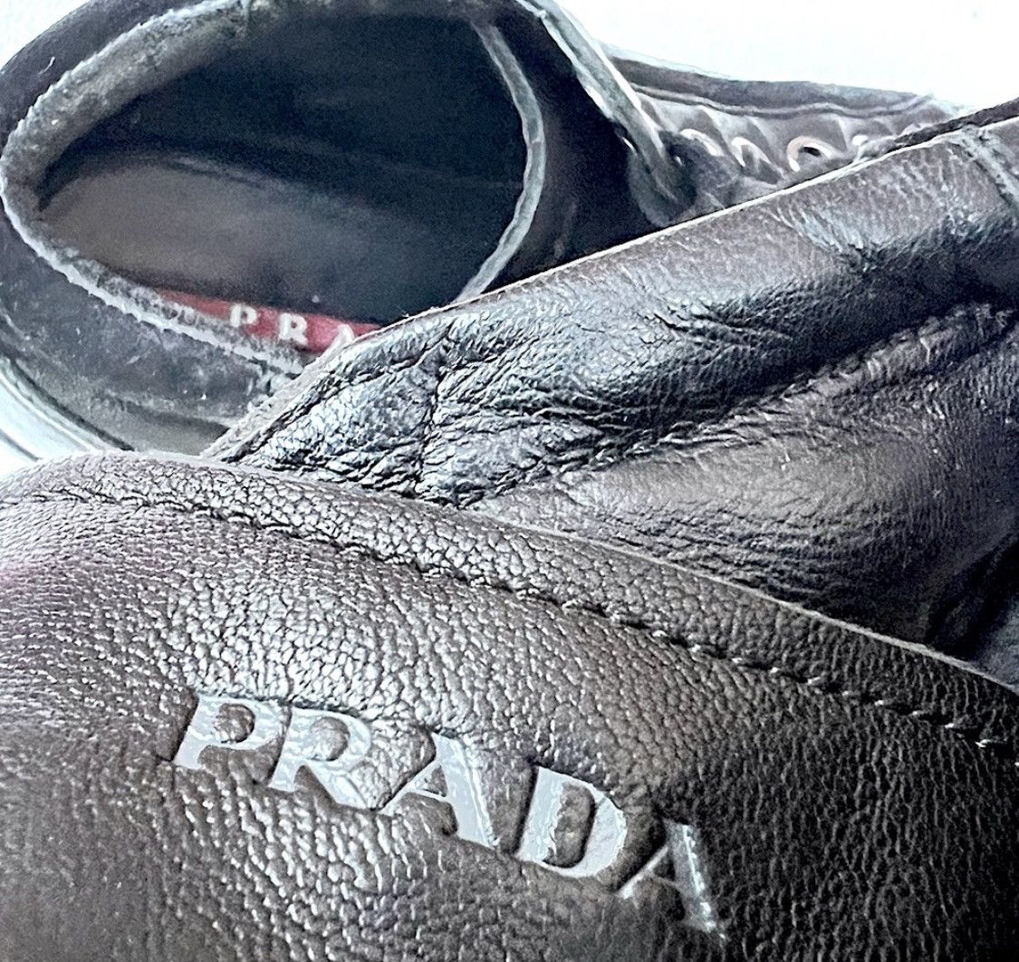 Prada Prada Men's Hightop Black Leather & Suede Sneakers Size 7 Size US 7 / EU 40 - 2 Thumbnail
