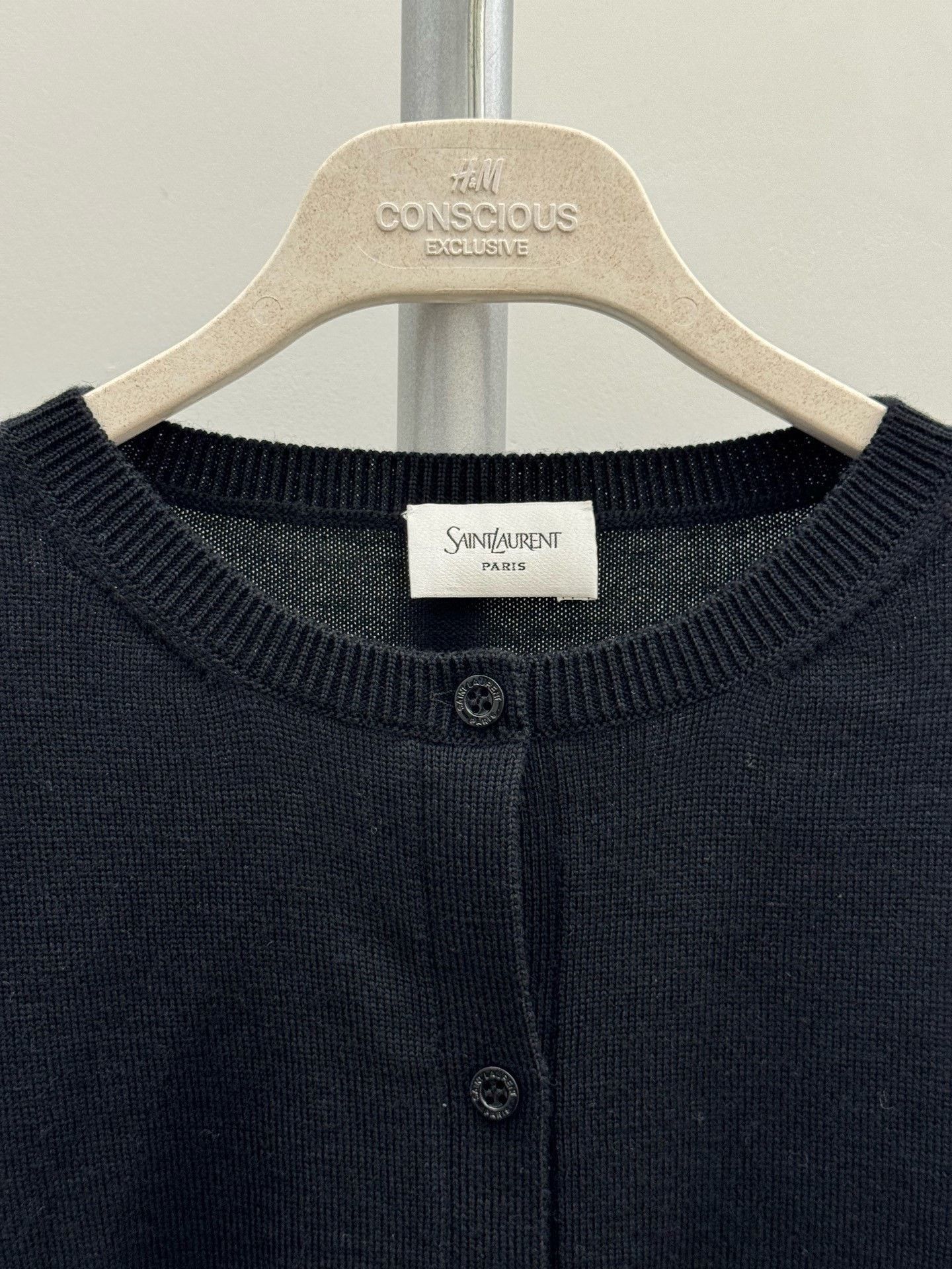 Saint Laurent Paris Saint Laurent Black Buttoned Short Cardigan. Size S / US 4 / IT 40 - 3 Thumbnail