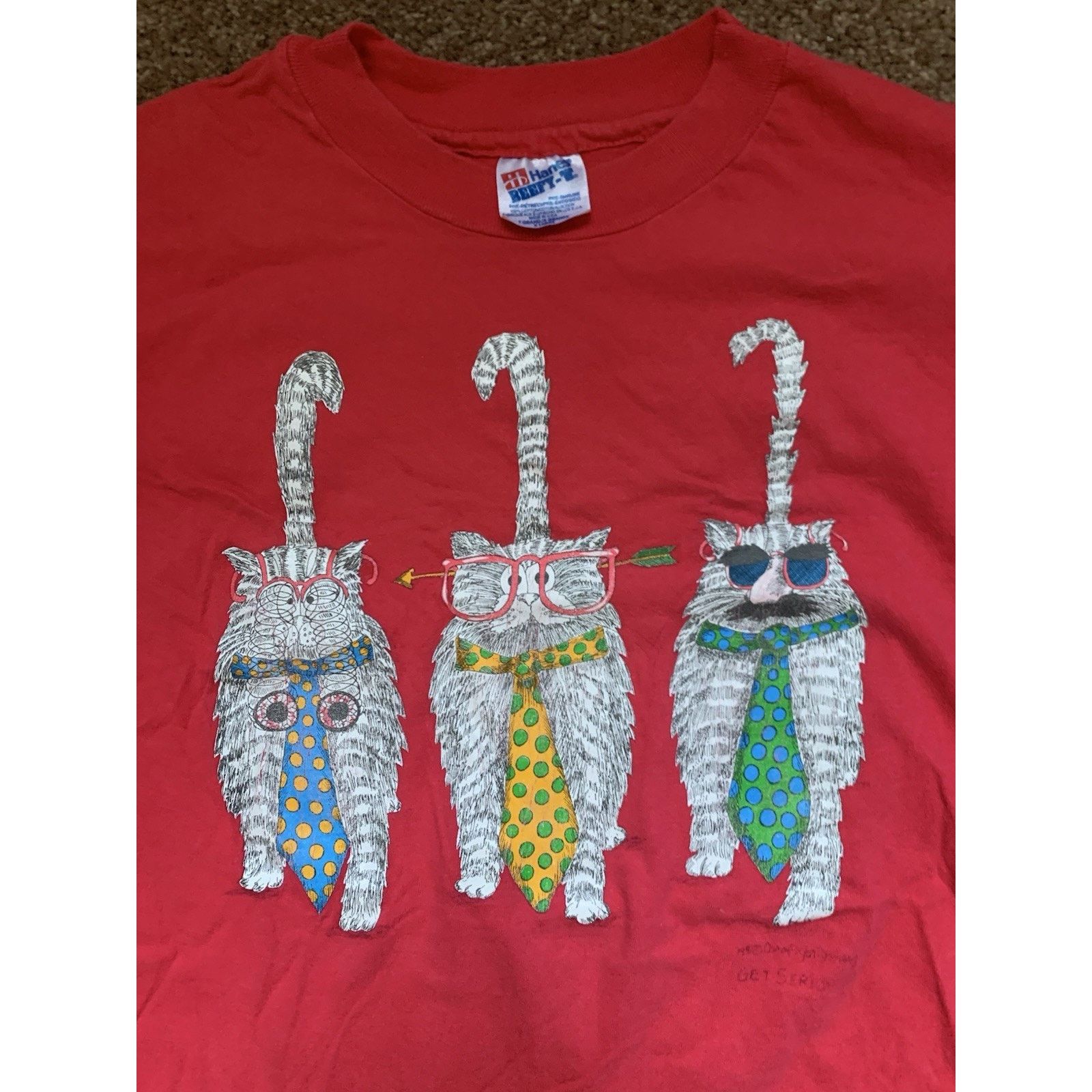 Hanes Vtg 1991 Cat Comedic Carol Montgomery Tee Size Large Size US L / EU 52-54 / 3 - 2 Thumbnail