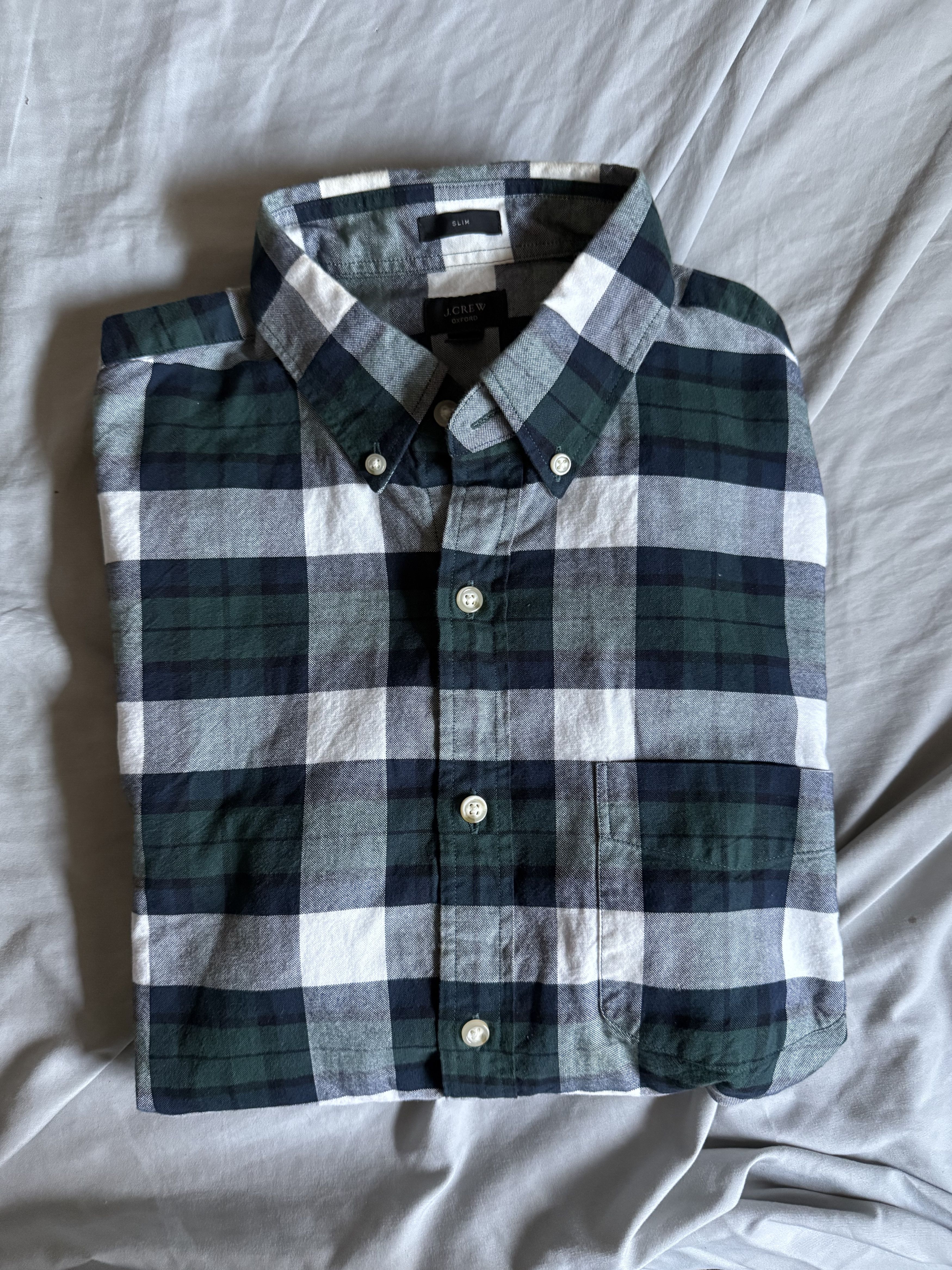 J.Crew J. Crew Plaid Button Up Oxford Shirt slim fit medium $78 Size US M / EU 48-50 / 2 - 2 Thumbnail