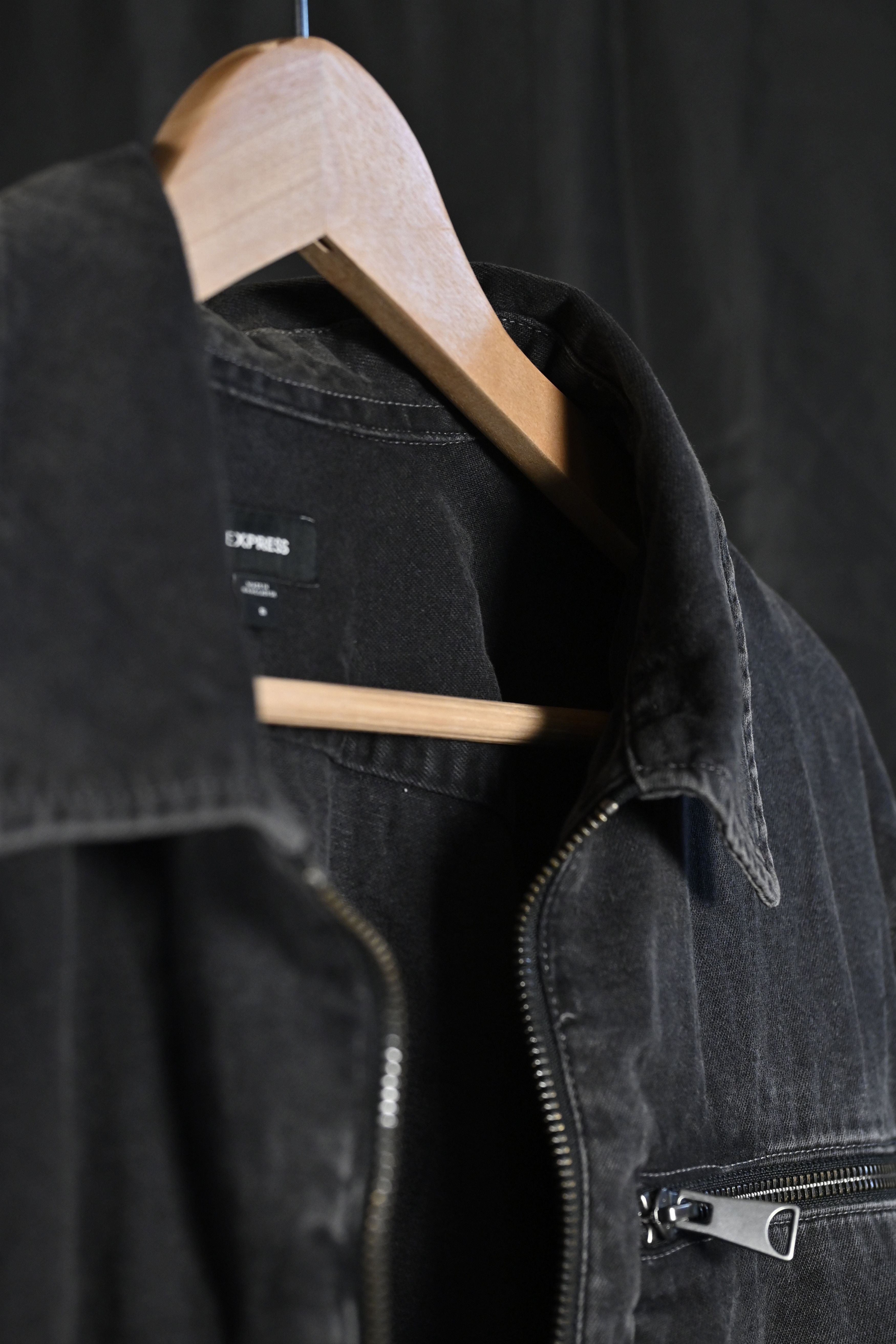 Express Express Black Zip Denim Jacket – Small Size US S / EU 44-46 / 1 - 3 Thumbnail