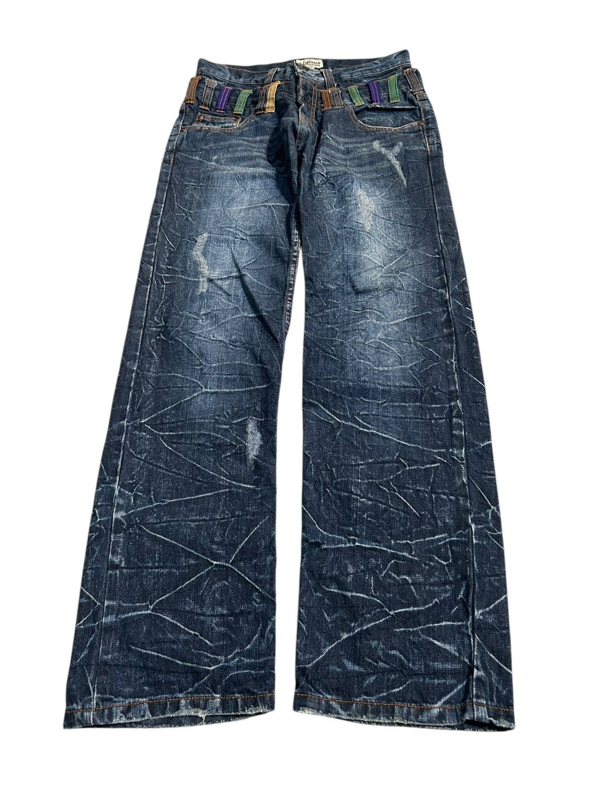 Japanese Brand × Kapital × Vintage Nylaus Double Waist Japanese Punk Denim Jeans Size US 30 / EU 46 - 3 Thumbnail