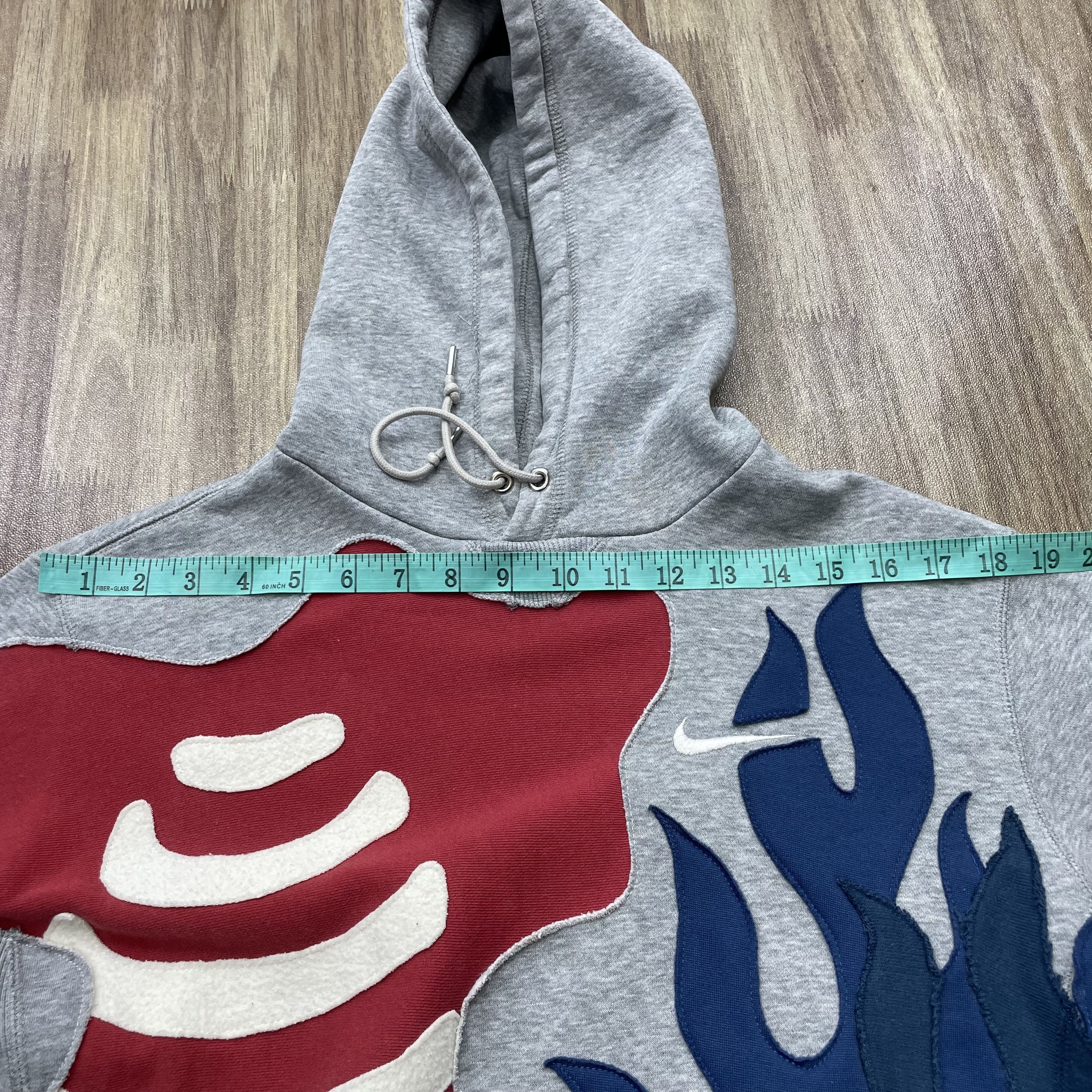 Vintage Custom Reworked Nike Skeleton Flame Patchwork Hoodie 1of1 Size US M / EU 48-50 / 2 - 13 Thumbnail