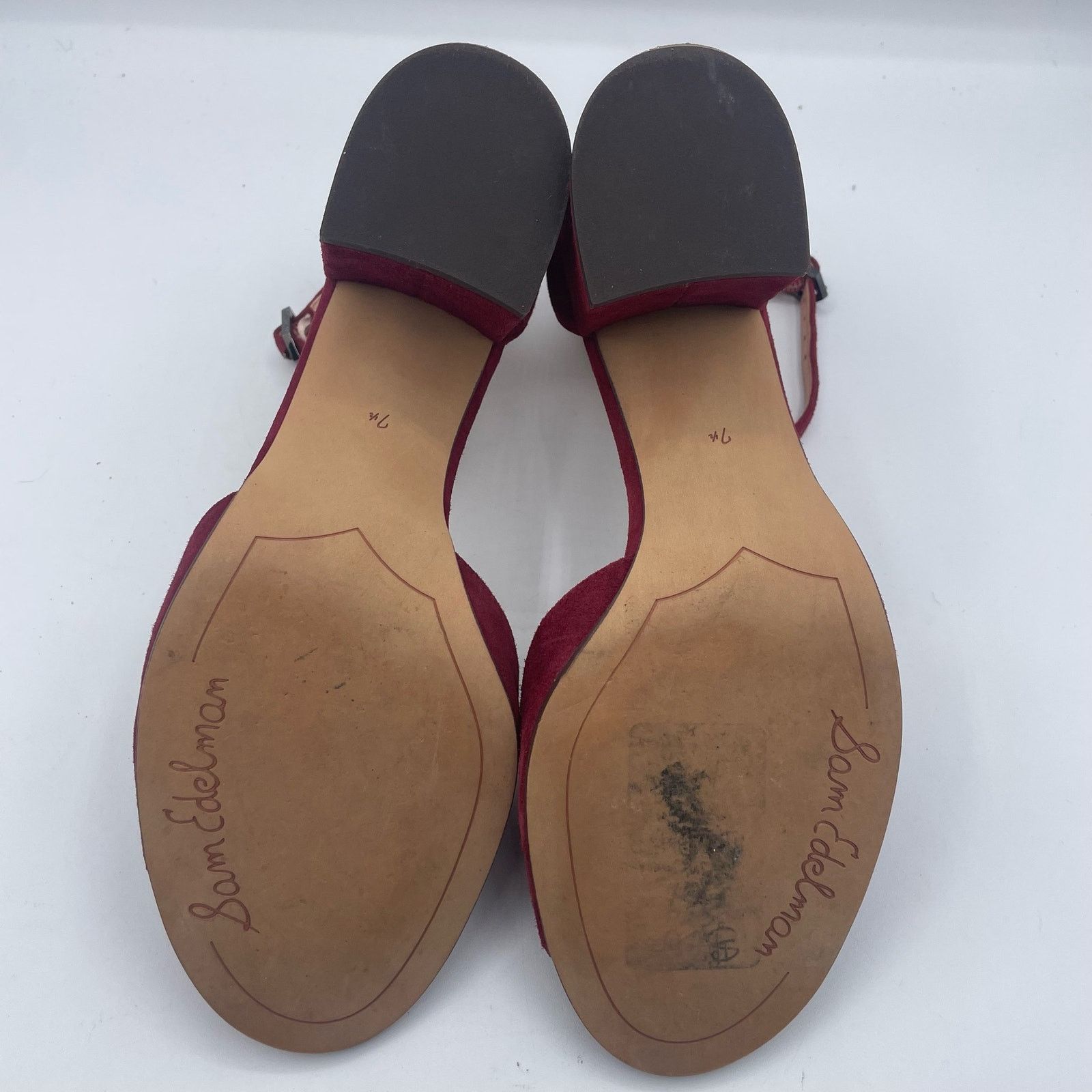 Sam Edelman Sam Edelman Susie Pumps Heels Red Suede Ankle Strap Open 7.5 Size US 7.5 / IT 37.5 - 8 Thumbnail