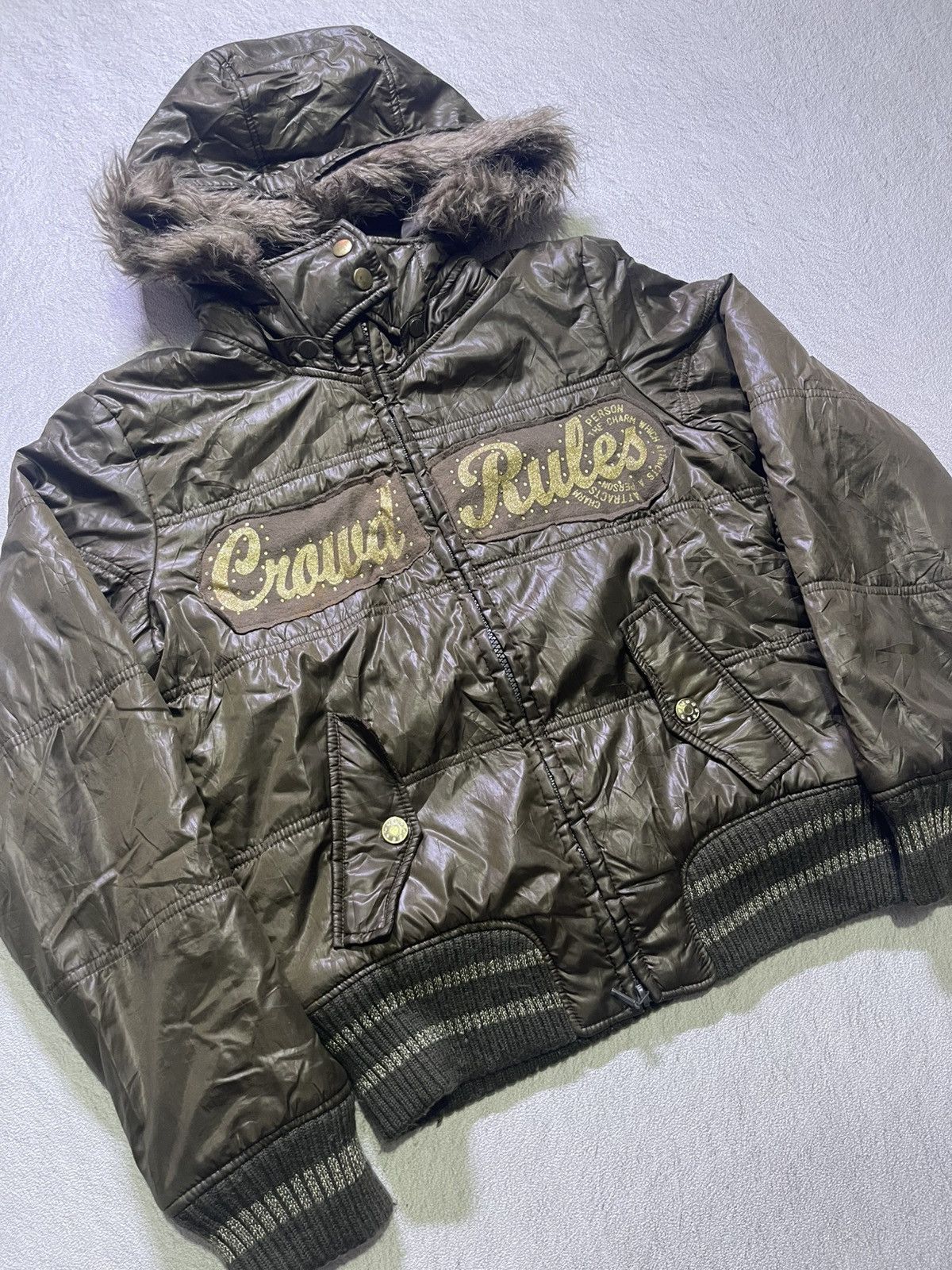 Japanese Brand Y2K SKY BOMBER JACKET with furry hat motif Size US M / EU 48-50 / 2 - 2 Thumbnail
