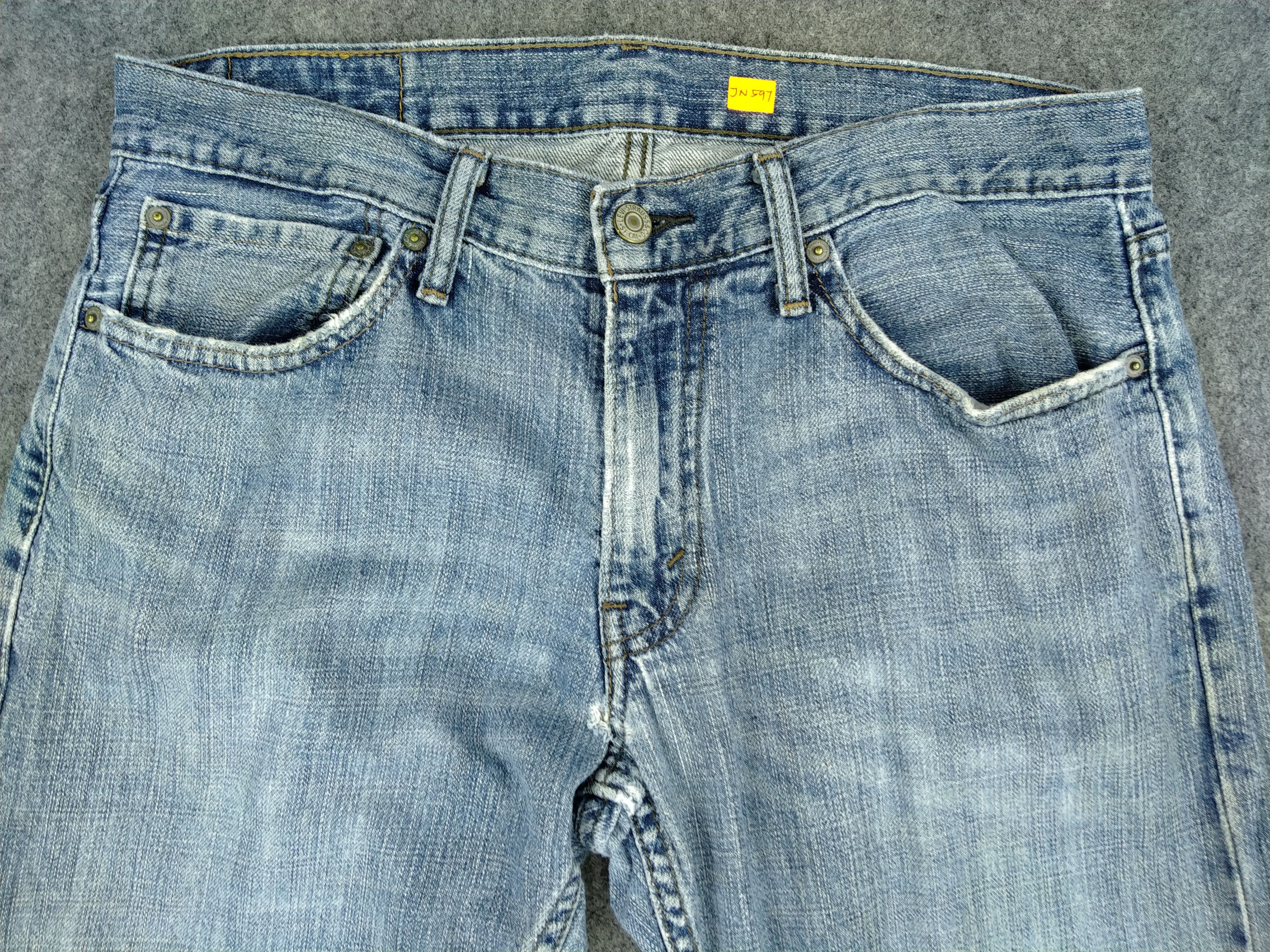 Japanese Brand Levi's 514 Faded Blue Denim 33x30.5 -JN597 Size US 33 - 3 Thumbnail