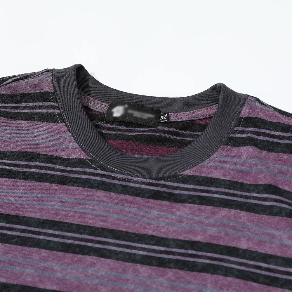 Vintage Men's casual loose street fashion round neck striped T-shirt Size US M / EU 48-50 / 2 - 3 Thumbnail