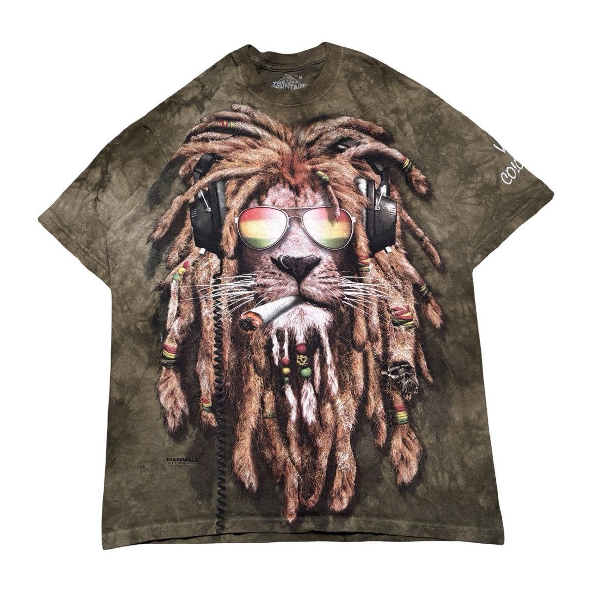 The Mountain The Mountain Lion Rasta T-Shirt Headphones Tie-Dye Brown M Size US M / EU 48-50 / 2 - 1 Thumbnail