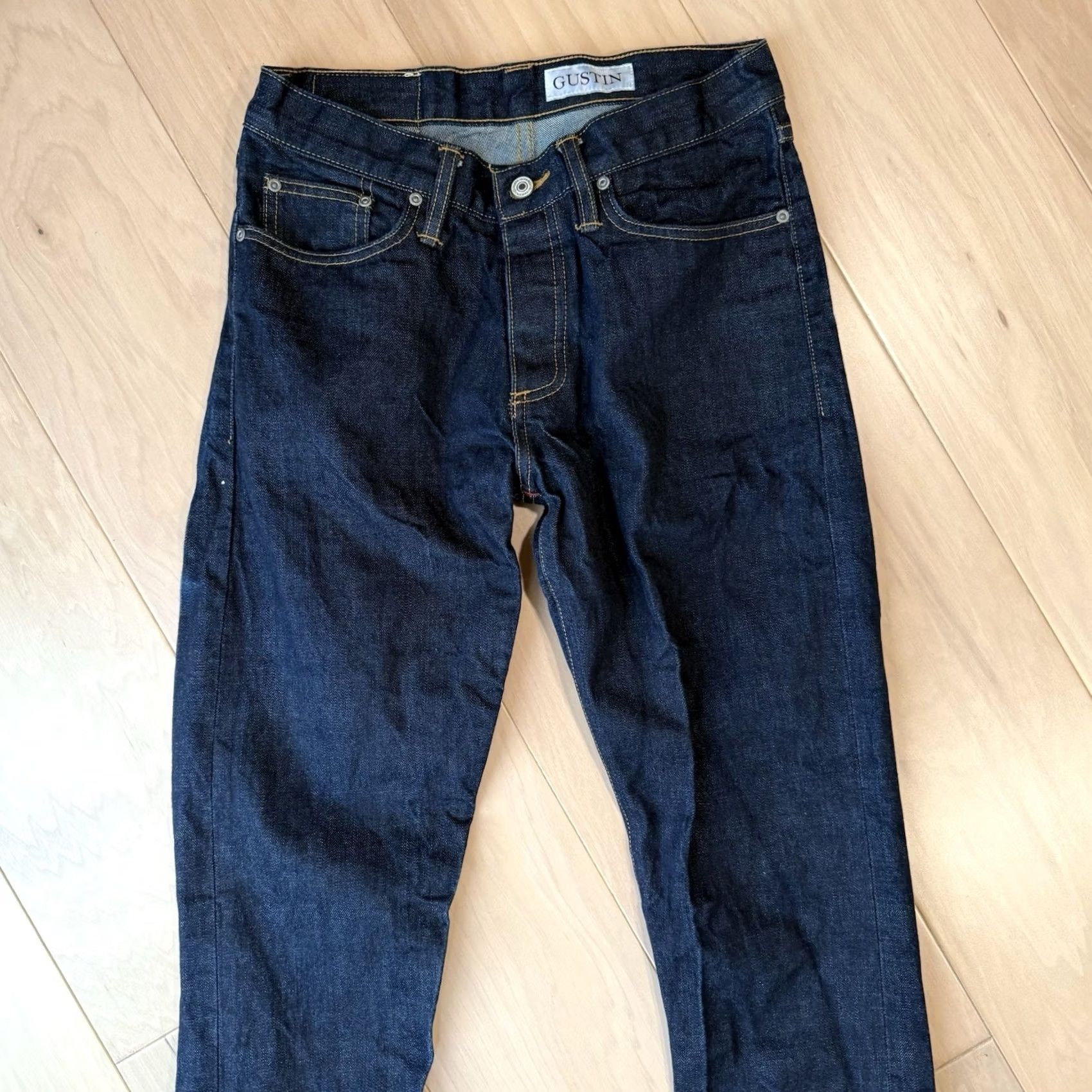 Gustin Gustin Jeans Mens 29 Blue Selvedge Dark Wash Slim Denim Minimalist Made USA Size US 29 - 3 Thumbnail