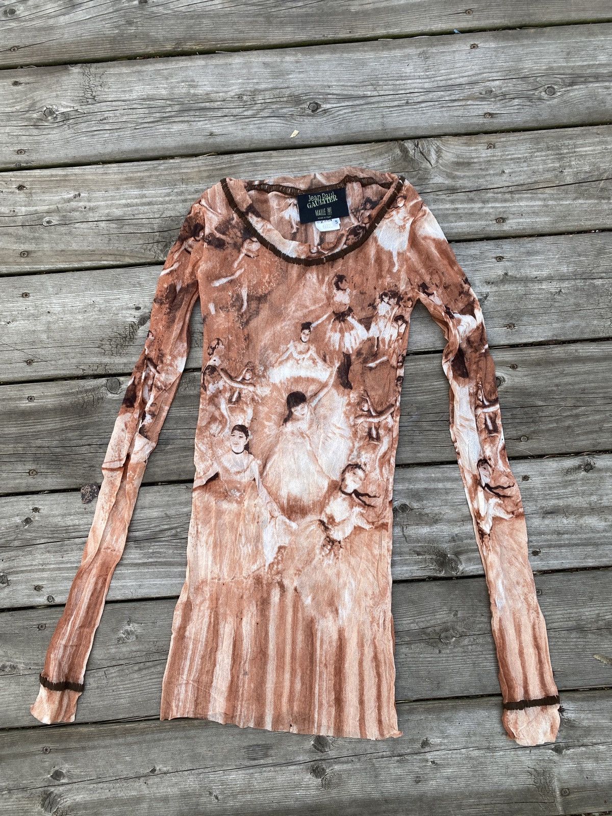 Jean Paul Gaultier × Vintage SS04 Jean Paul Gaultier Edgar Degas Ballerina Sheer Shirt Size S / US 4 / IT 40 - 4 Thumbnail