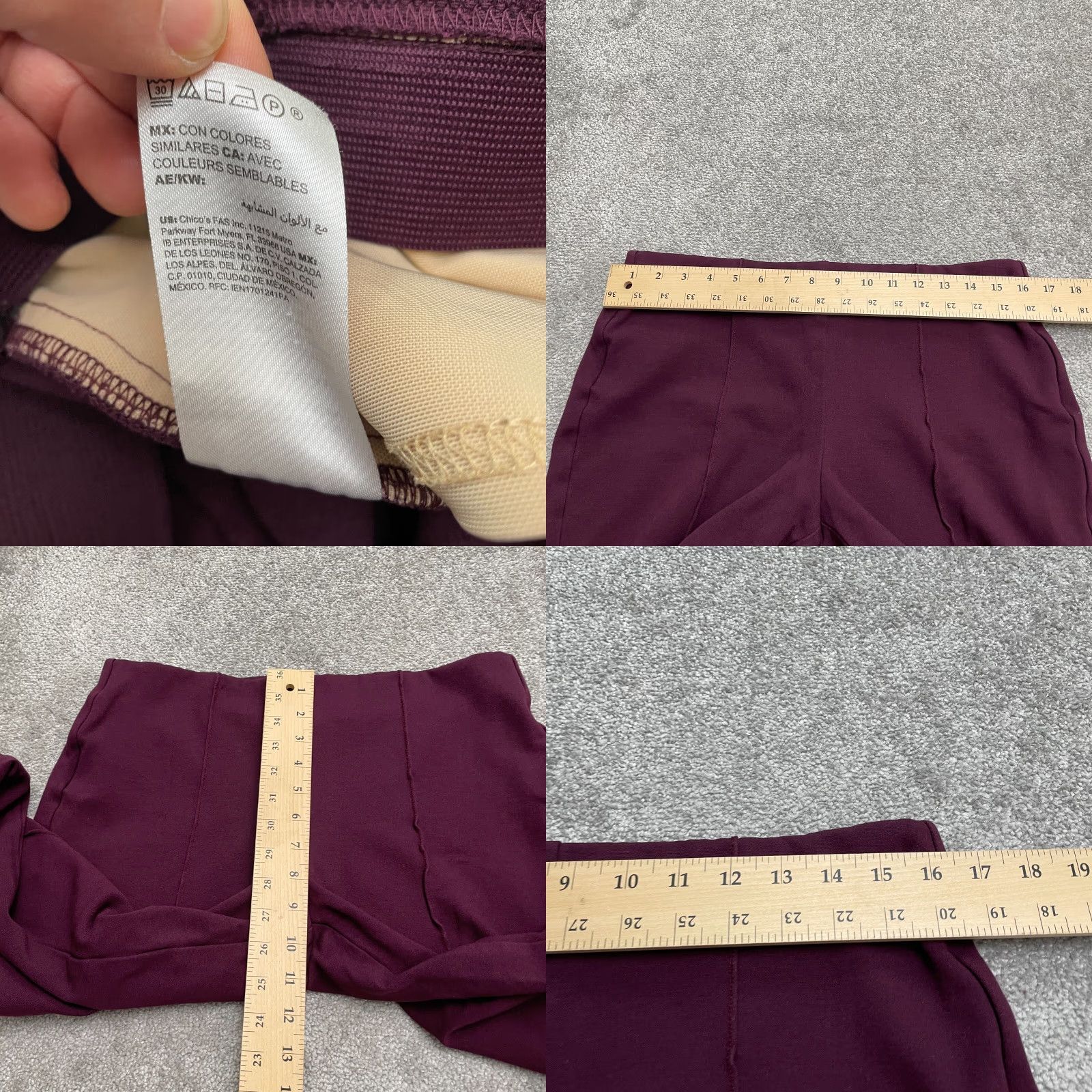 Vintage Chico's Pull On Stretch Cropped Pants 10P Purple Mid Rise 32x23 Casual Womens Size 32" / US 10 / IT 46 - 8 Thumbnail