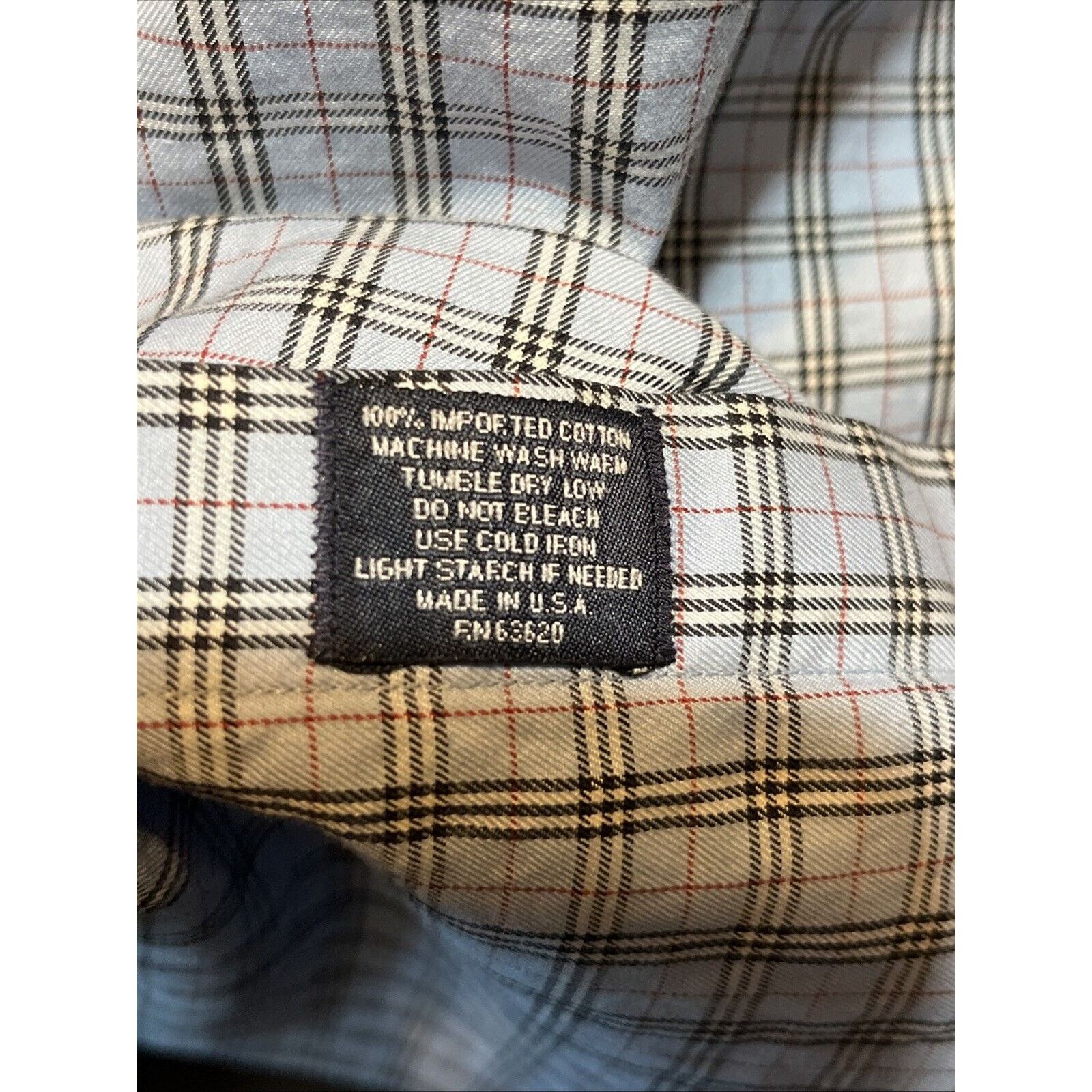 Burberry Burberry Men M Blue Plaid Long Sleeve Button Up Cotton Shirt Size US M / EU 48-50 / 2 - 5 Thumbnail