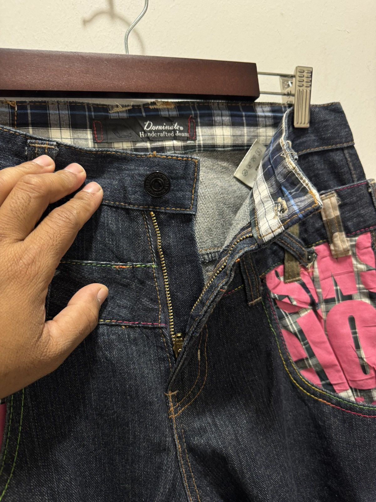 Japanese Brand VINTAGE DOMINATE DOUBLE WAIST CURVED PUNK STYLE DENIM Size US 30 / EU 46 - 7 Thumbnail
