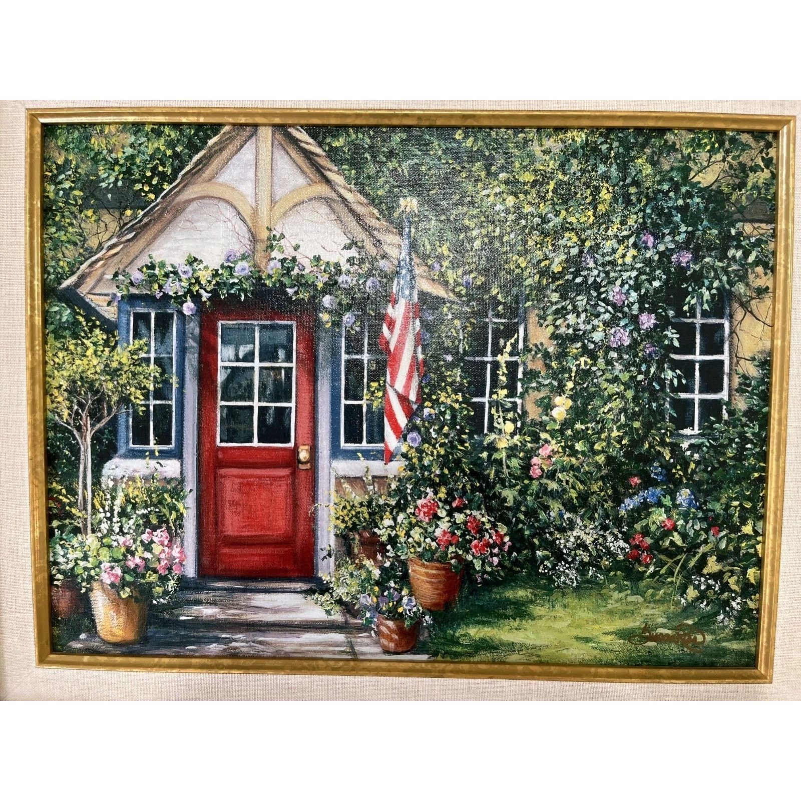 Other Susan Rios collectible art painting "Home In The USA" Rare Size ONE SIZE - 1 Thumbnail