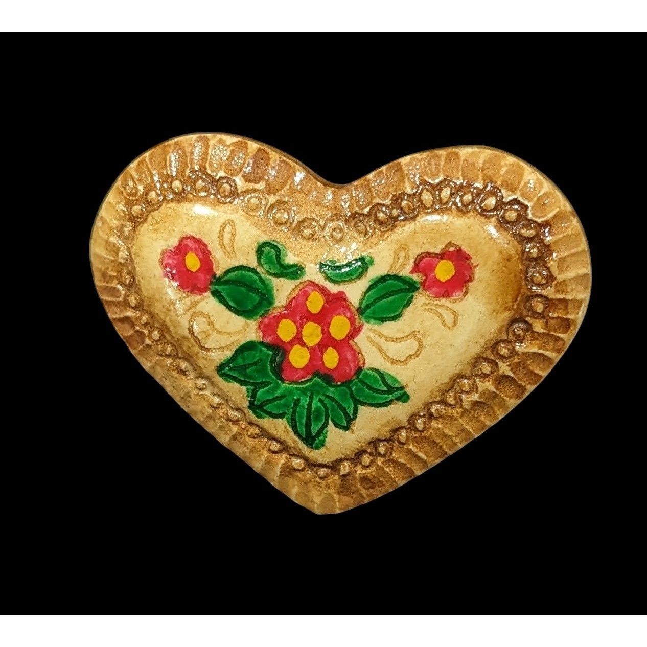 Other Vintage Rustic Wood-Look Floral Heart Brooch Size ONE SIZE - 1 Thumbnail