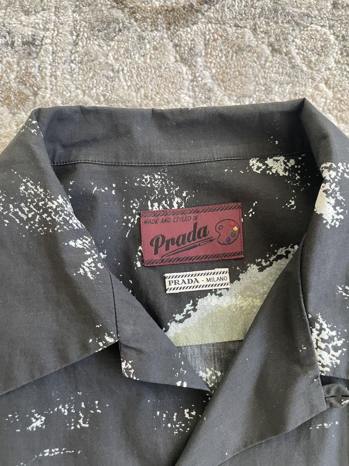 Prada FW17 Wine Bottles Bowling Shirt Size US L / EU 52-54 / 3 - 2 Thumbnail