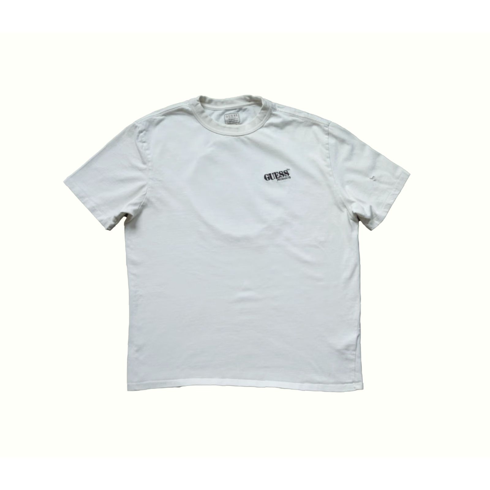 Guess VINTAGE GUESS T-Shirt Men S White 90s Y2K Distressed Graphic Print Crew Neck Short Sleeve 22" Pit to Pit 27" Length Mens Size S Size US S / EU 44-46 / 1 - 2 Thumbnail