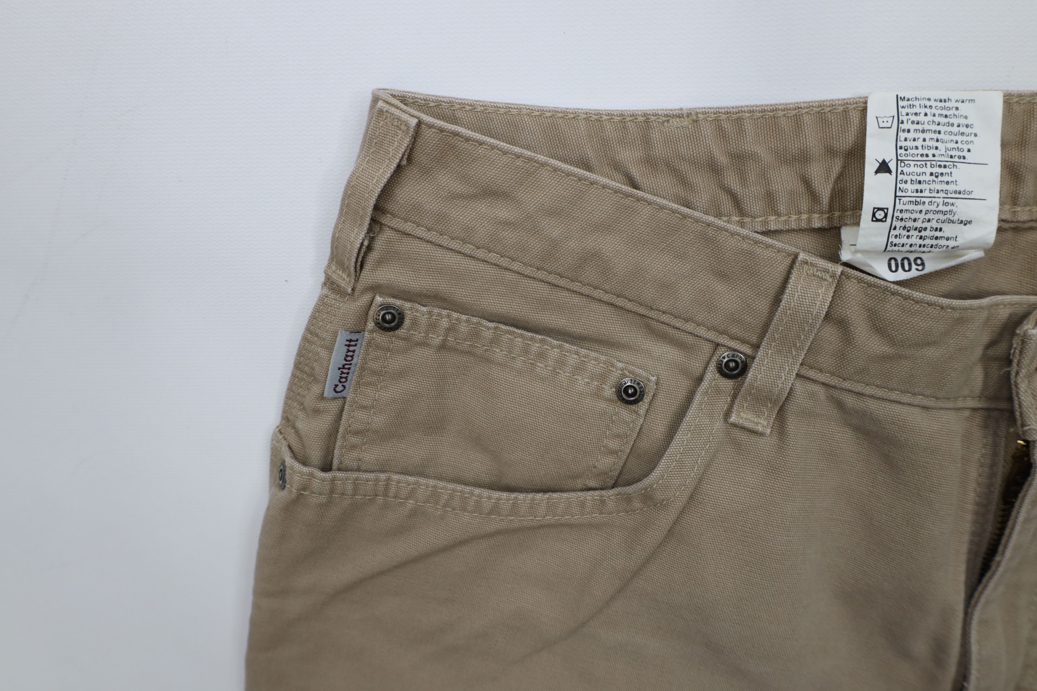 Carhartt × Vintage Vintage Carhartt Spell Wide Leg Canvas Dungaree Pants Khaki Size 36" / US 14 / IT 50 - 8 Thumbnail