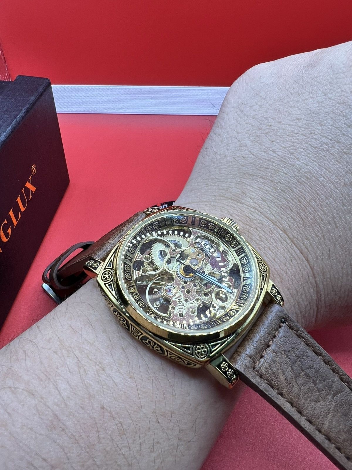 Other LONGLUX mechanical Men's Watch Retro Style Skeleton Size ONE SIZE - 9 Thumbnail