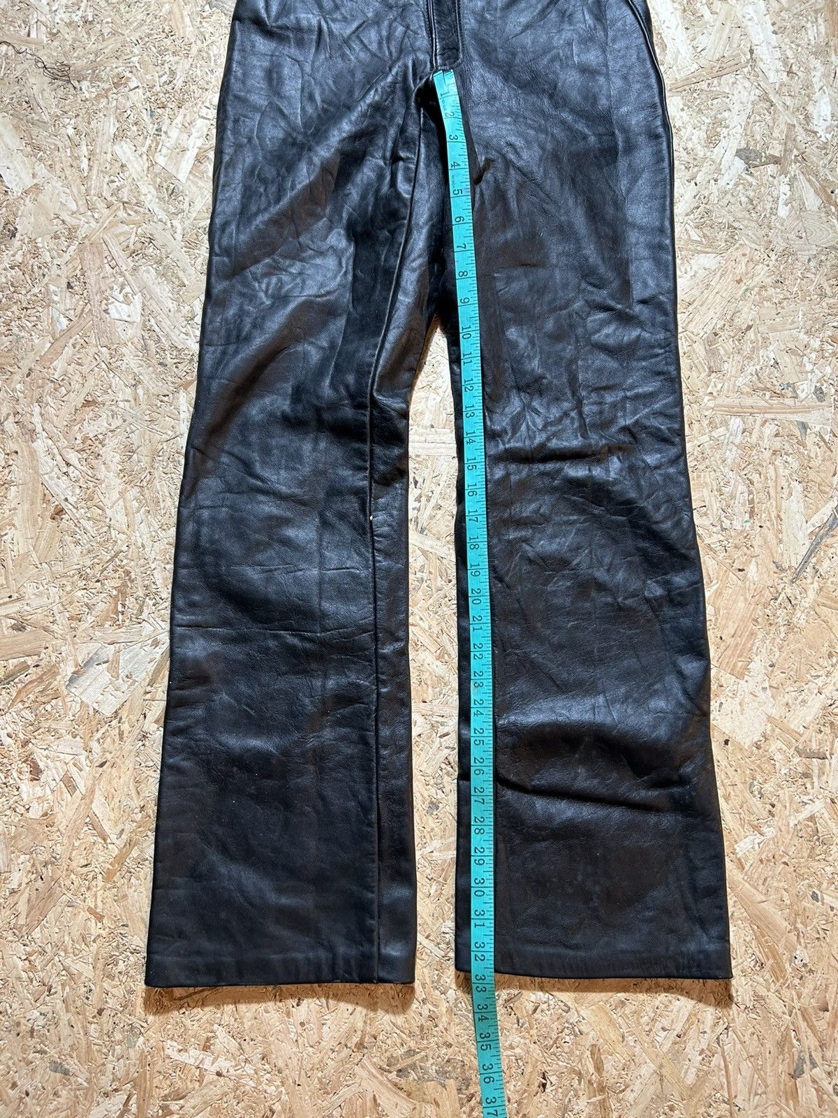 Schott Schott Perfecto Black Leather Pants Size US 31 - 22 Thumbnail