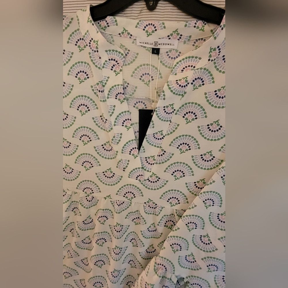 Other Michelle McDowell Princess Style Dress Large White w Fun Pr Size L / US 10 / IT 46 - 4 Thumbnail