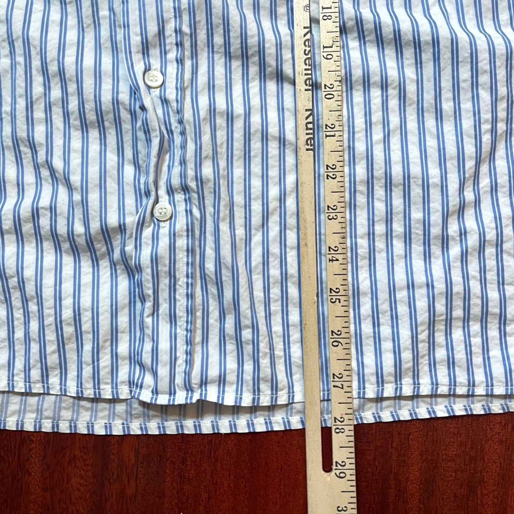 Brioni Brioni Shirt Mens Large Blue White Striped Cotton Button Down Regular Fit Italy Size US L / EU 52-54 / 3 - 5 Thumbnail