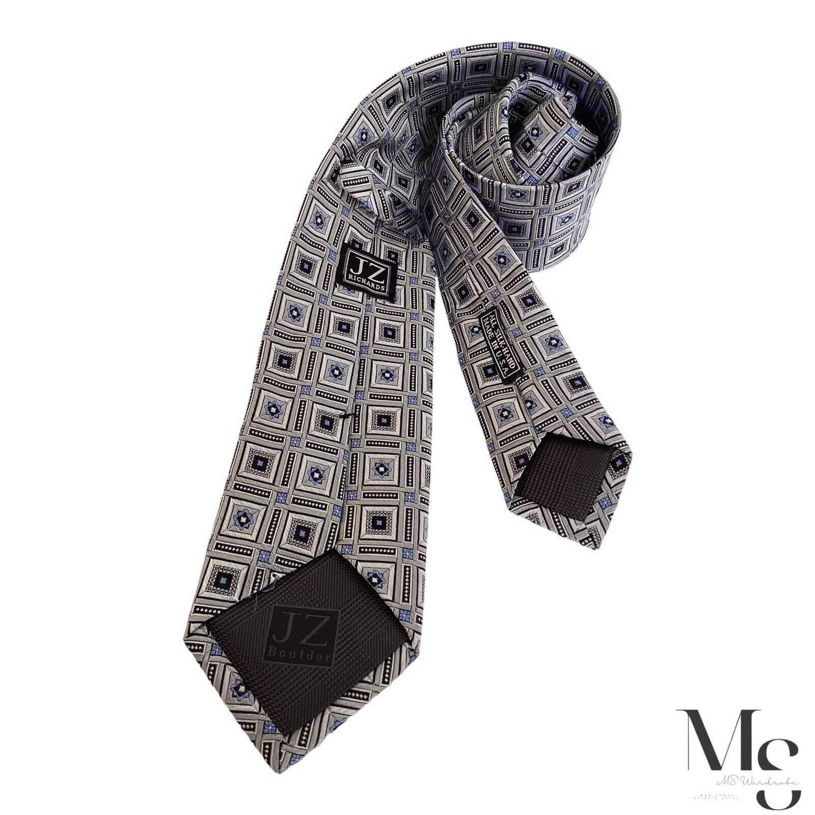 Other JZ RICHARDS Gray Medallion Luxury Silk Tie Hand Made In USA Size ONE SIZE - 1 Thumbnail