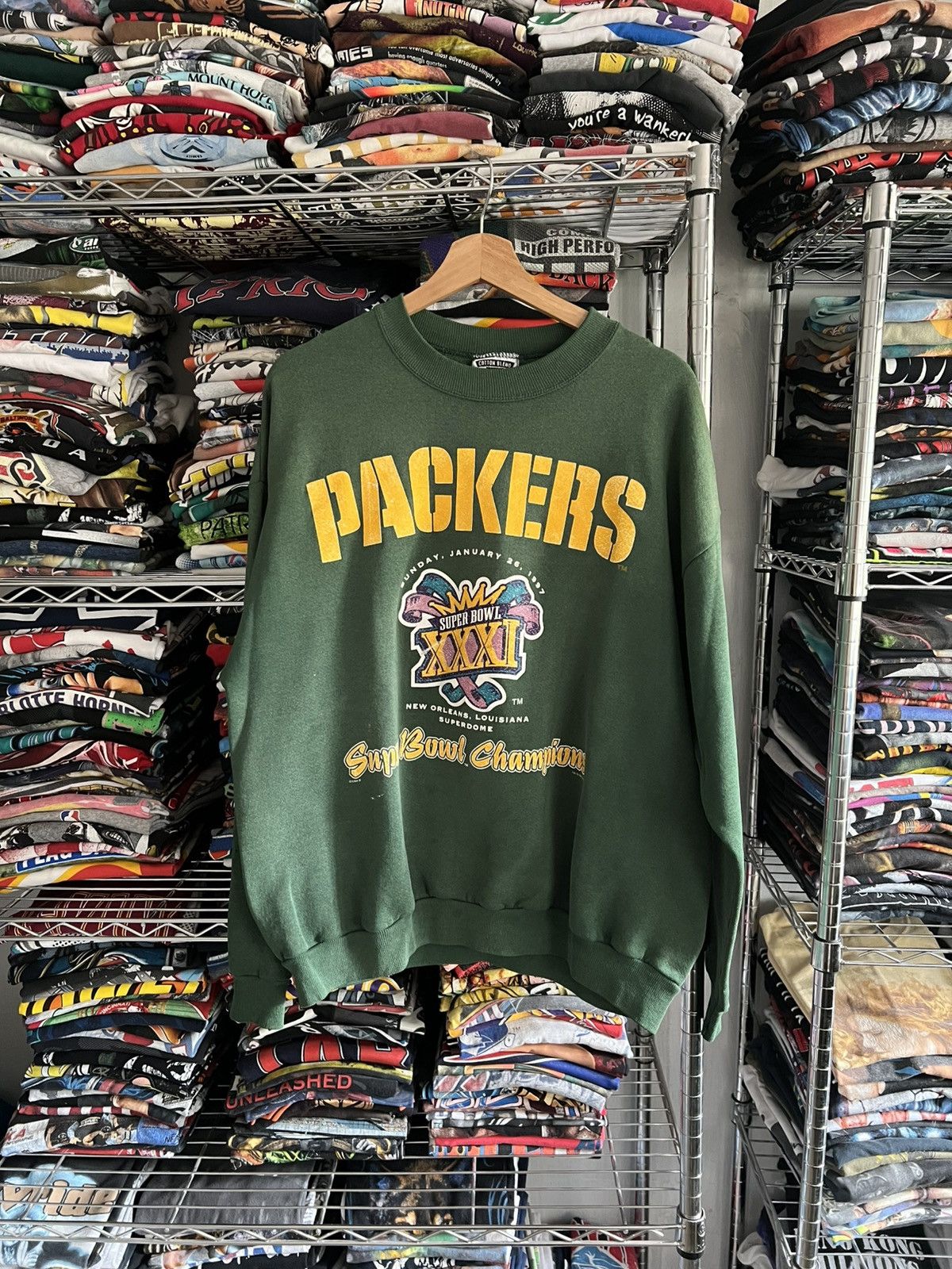 NFL 1997 Green Bay Packers Super Bowl XXXI Champs Lee Crewneck Size US XL / EU 56 / 4 - 1 Thumbnail