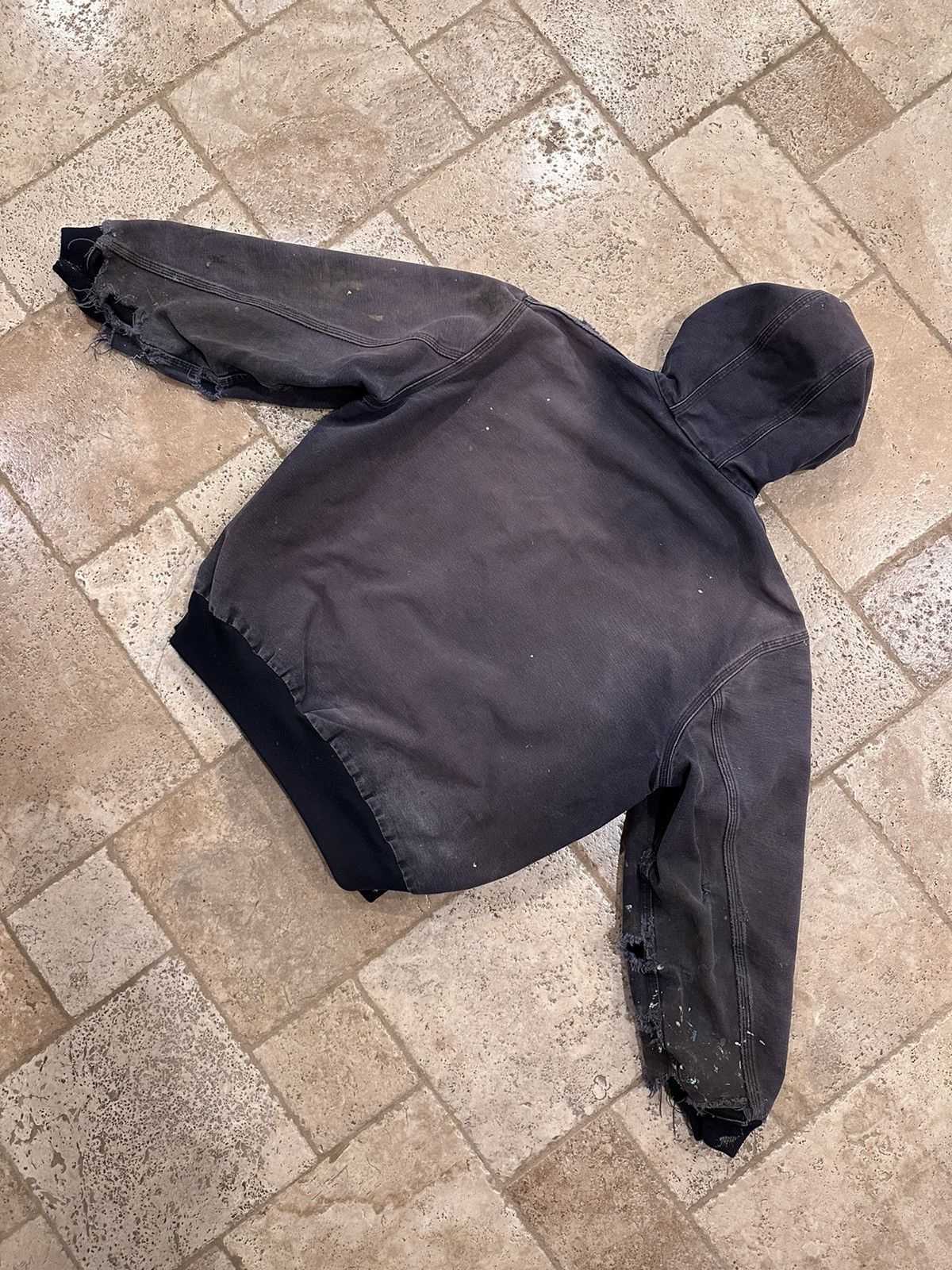 Carhartt Vintage Carhartt Faded Thrashed Hooded Distress Work Jacket Size US XL / EU 56 / 4 - 11 Thumbnail
