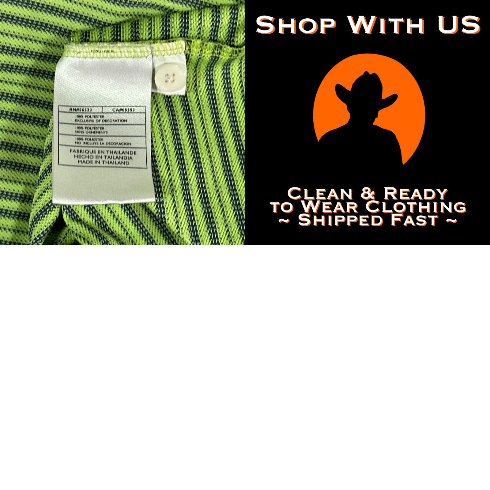 Nike Nike Golf Polo Shirt XL Adult Green Striped Dri-Fit Nike Golf, Short Sleeve, Button Closure, Collared, Polyester, Mens Size US XL / EU 56 / 4 - 8 Thumbnail