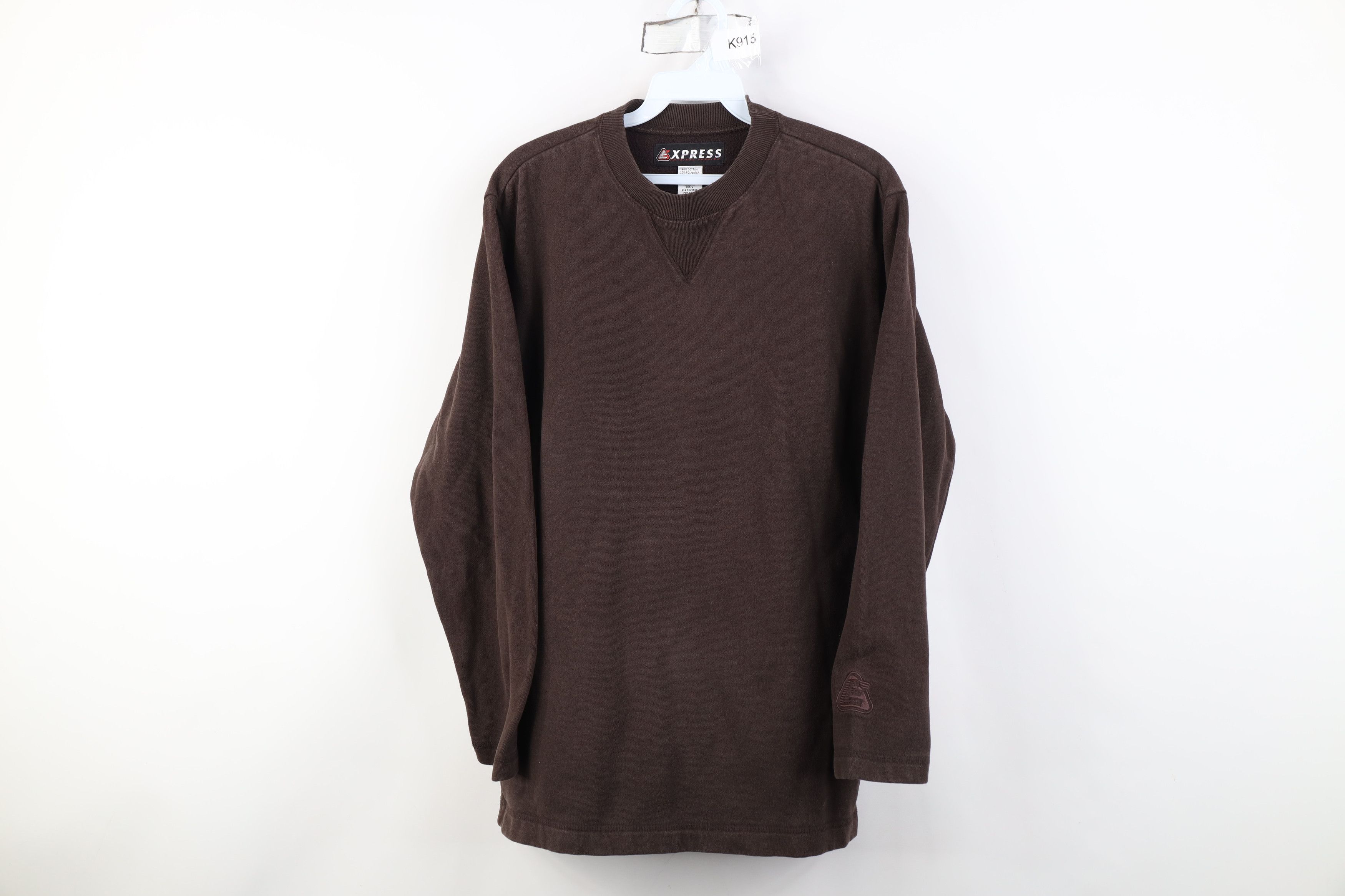 Express Vintage 90s Express Crewneck Sweatshirt Chocolate Brown Size M / US 6-8 / IT 42-44 - 1 Thumbnail