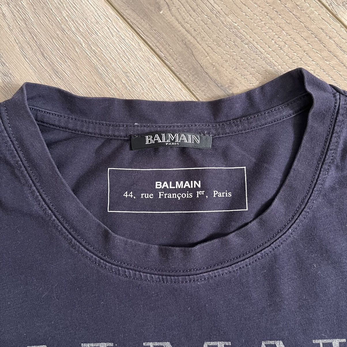 Balmain Balmain Paris Striped Logo T Shirt Size US M / EU 48-50 / 2 - 2 Thumbnail