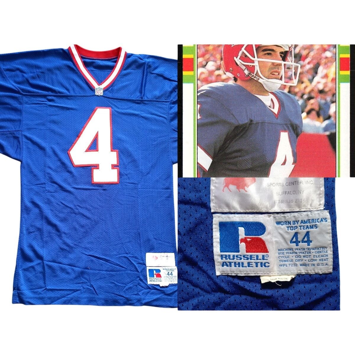 NFL × Russell Athletic KIDD #4 80s Buffalo Bills Authentic Pro jersey 44 NFL vtg Size US L / EU 52-54 / 3 - 9 Thumbnail