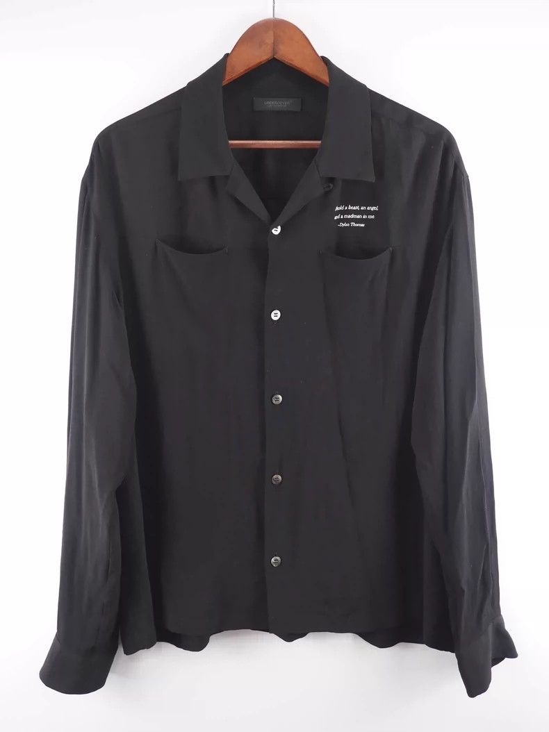 Undercover undercover SS20 Black Banner Silk Shirt 2502-Nextarrow Size US L / EU 52-54 / 3 - 1 Thumbnail