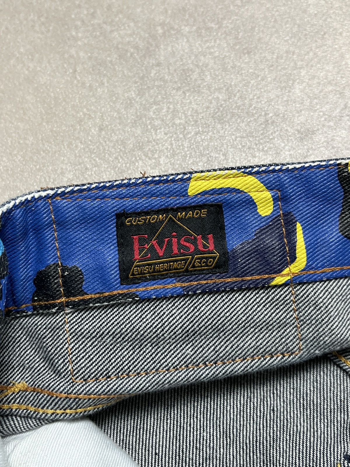 Evisu Evisu Camo Daicock Embroidered Logo Selvedge Denim Jeans Size US 30 / EU 46 - 13 Thumbnail
