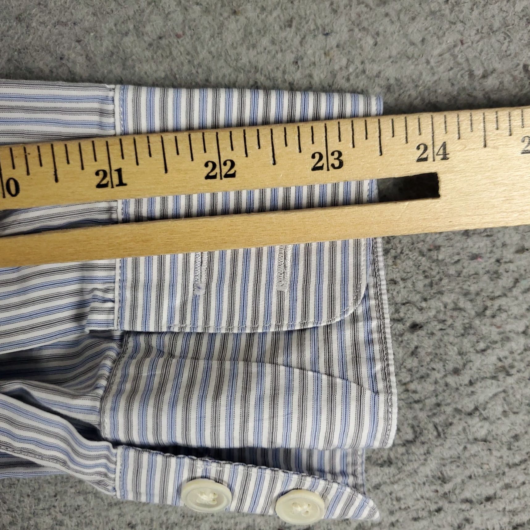 John Varvatos VINTAGE John Varvatos Shirt Mens Size 15.5 Gray Blue Striped Dress Button Up Long Sleeve Clothing Men’s 15.5 Blue Modern Classic Mens Size 40R - 6 Thumbnail