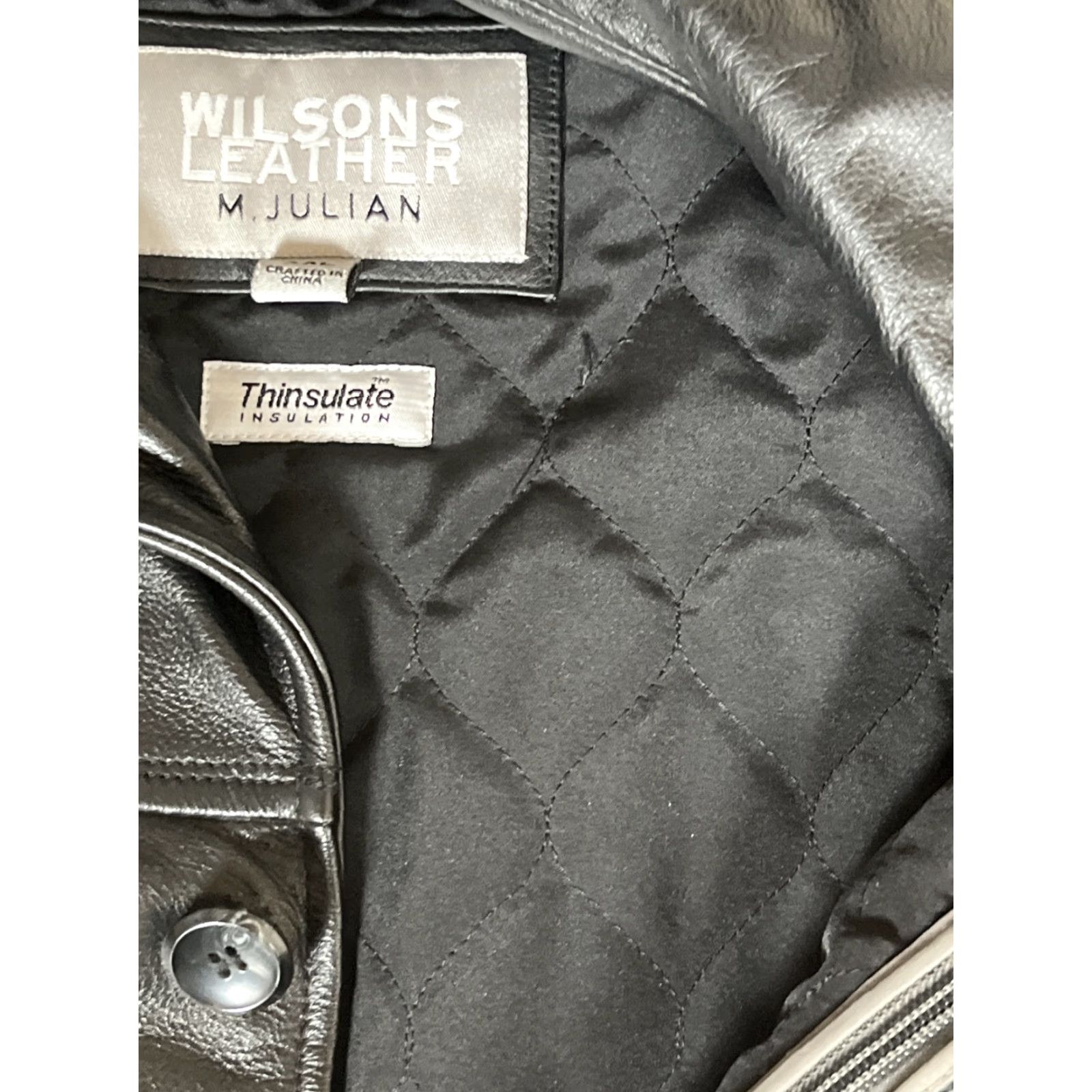 Vintage VINTAGE M. JULIAN by Wilsons Leather Jacket Mens 2XL Black Quilted Lined Button Regular Leather THINSULATE Size US XXL / EU 58 / 5 - 5 Thumbnail